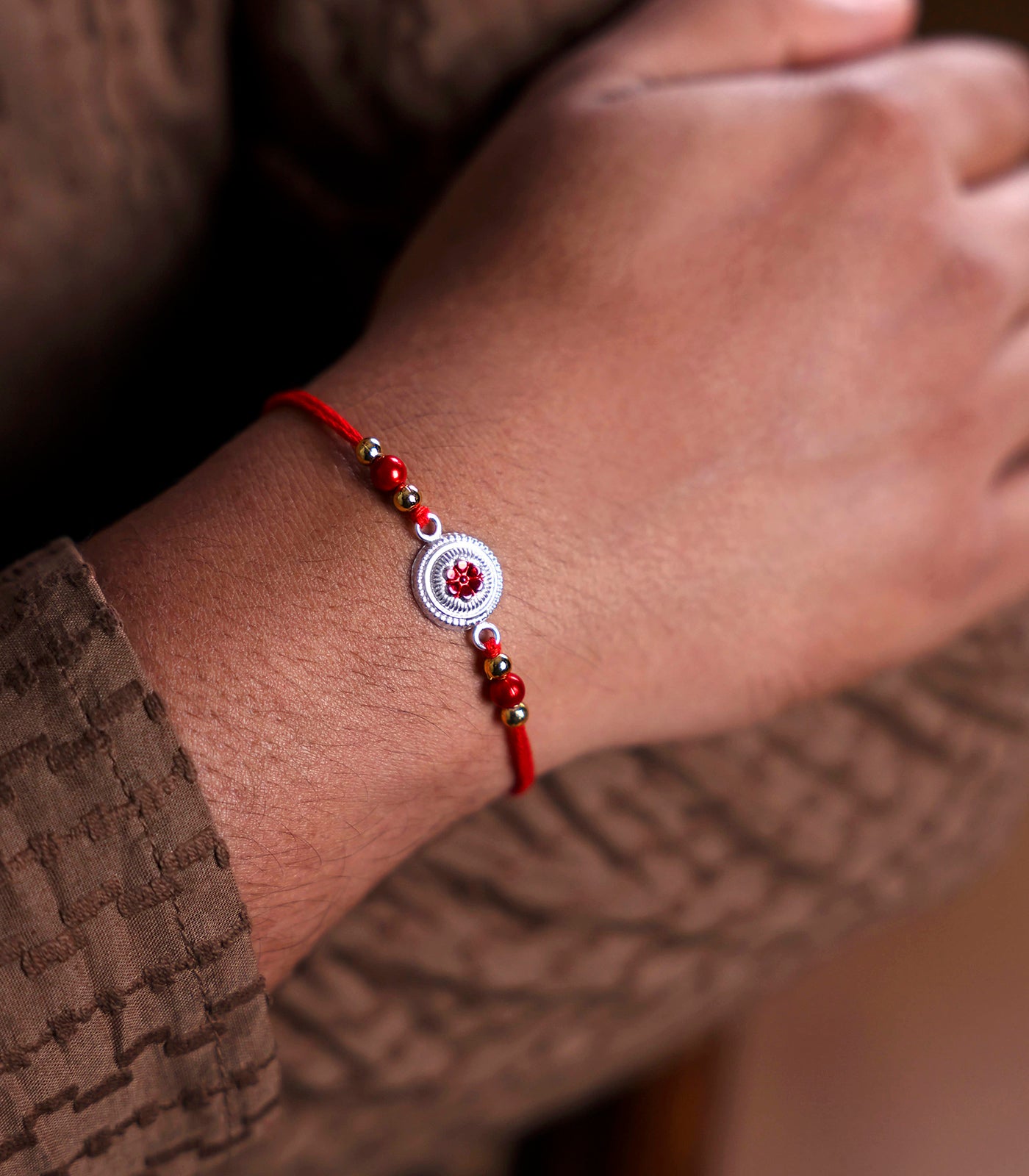 Stunning Silver Rakhi - The Elegant Small Flower Design