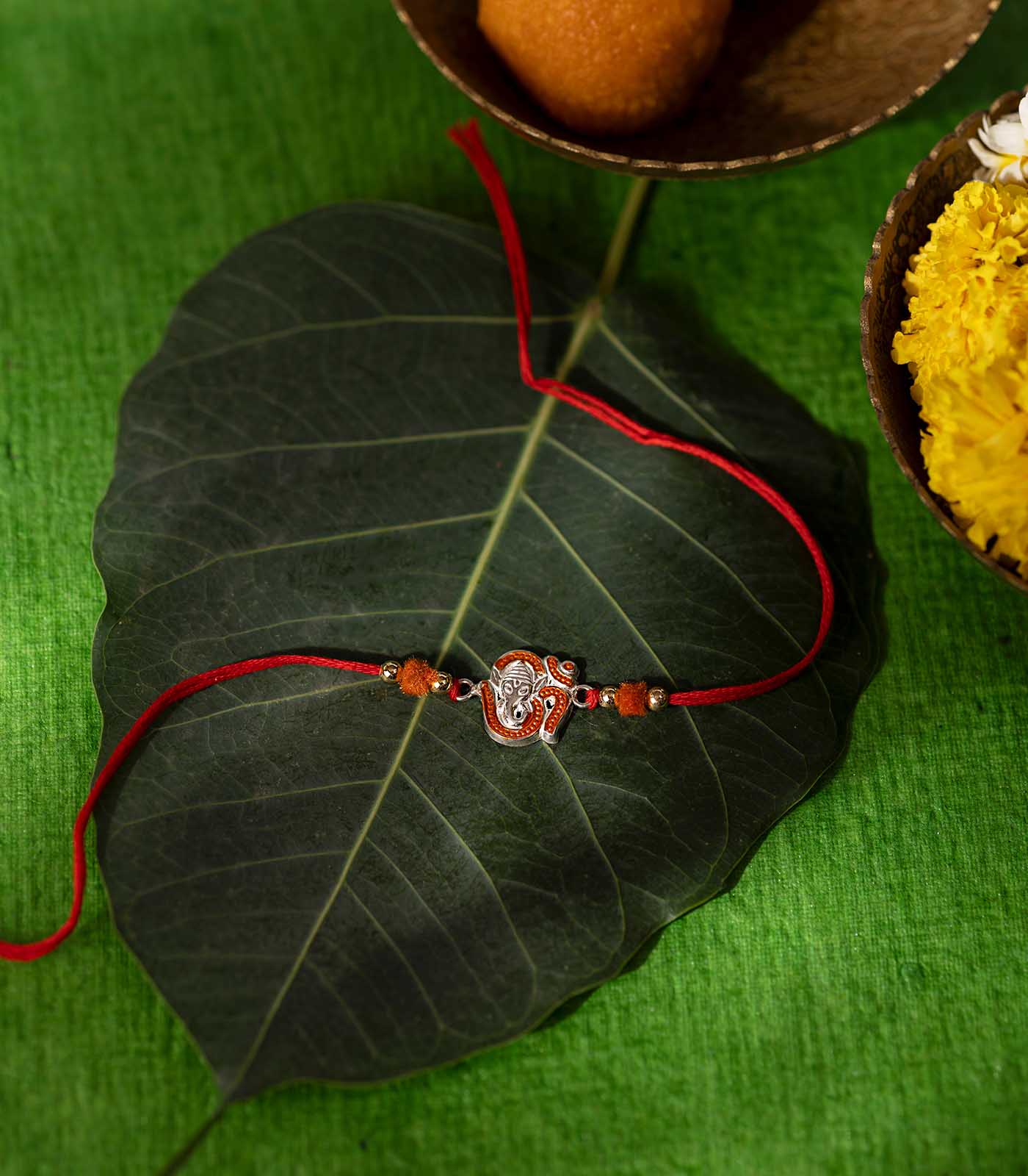 Beautiful Silver Rakhi - OM Engraved Design