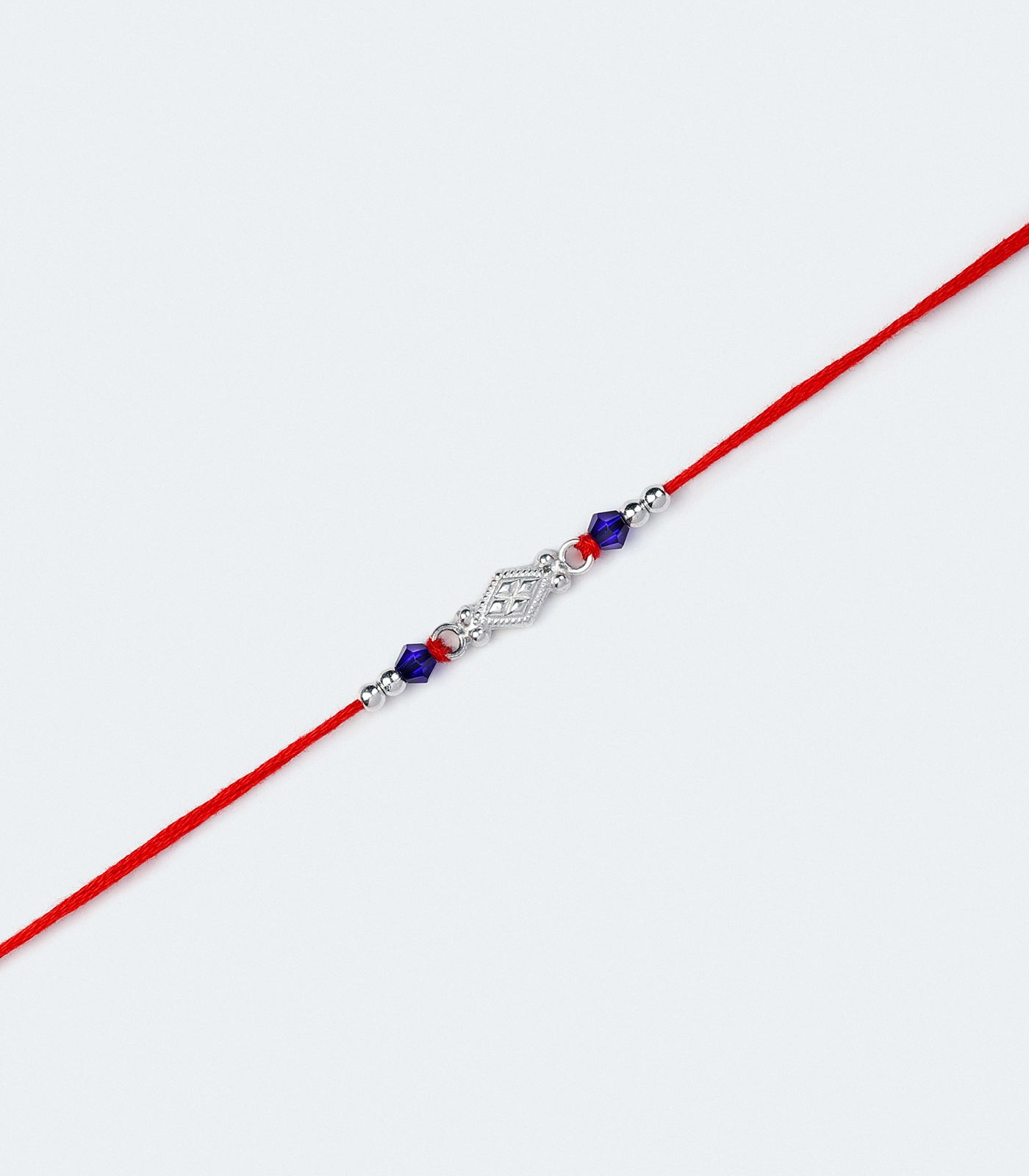 Beautiful Silver Rakhi - Diamond Shaped Dial