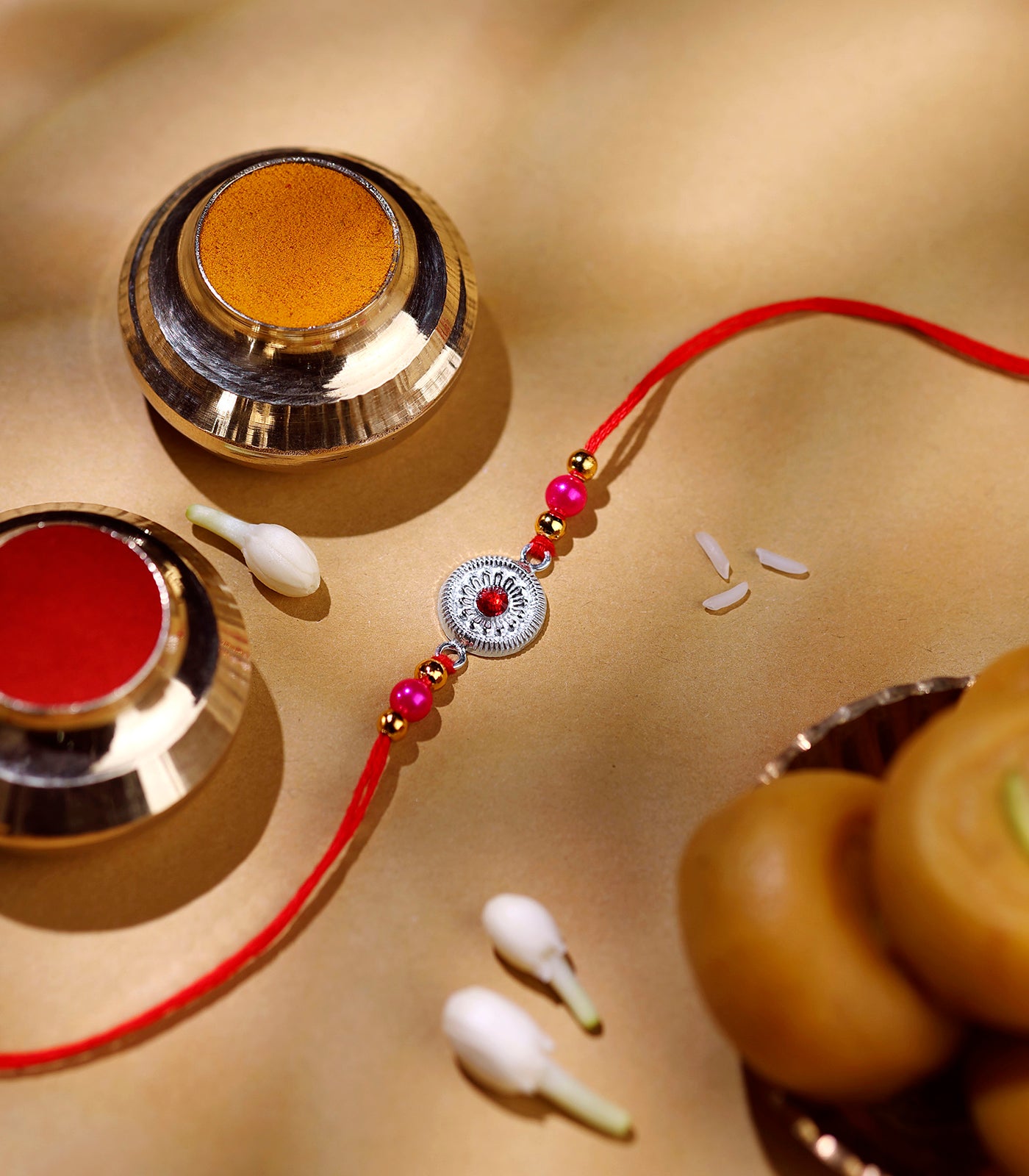 Stunning Silver Rakhi - The Elegant Chakra Design