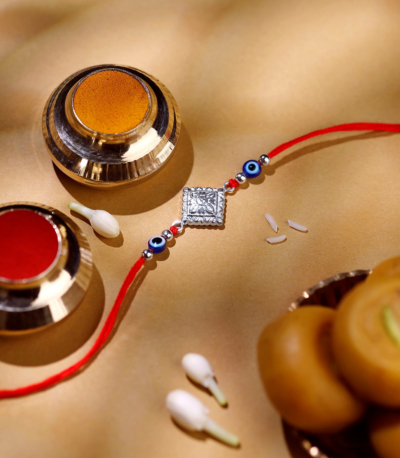 Beautiful Silver Rakhi - Diamond Shaped Design