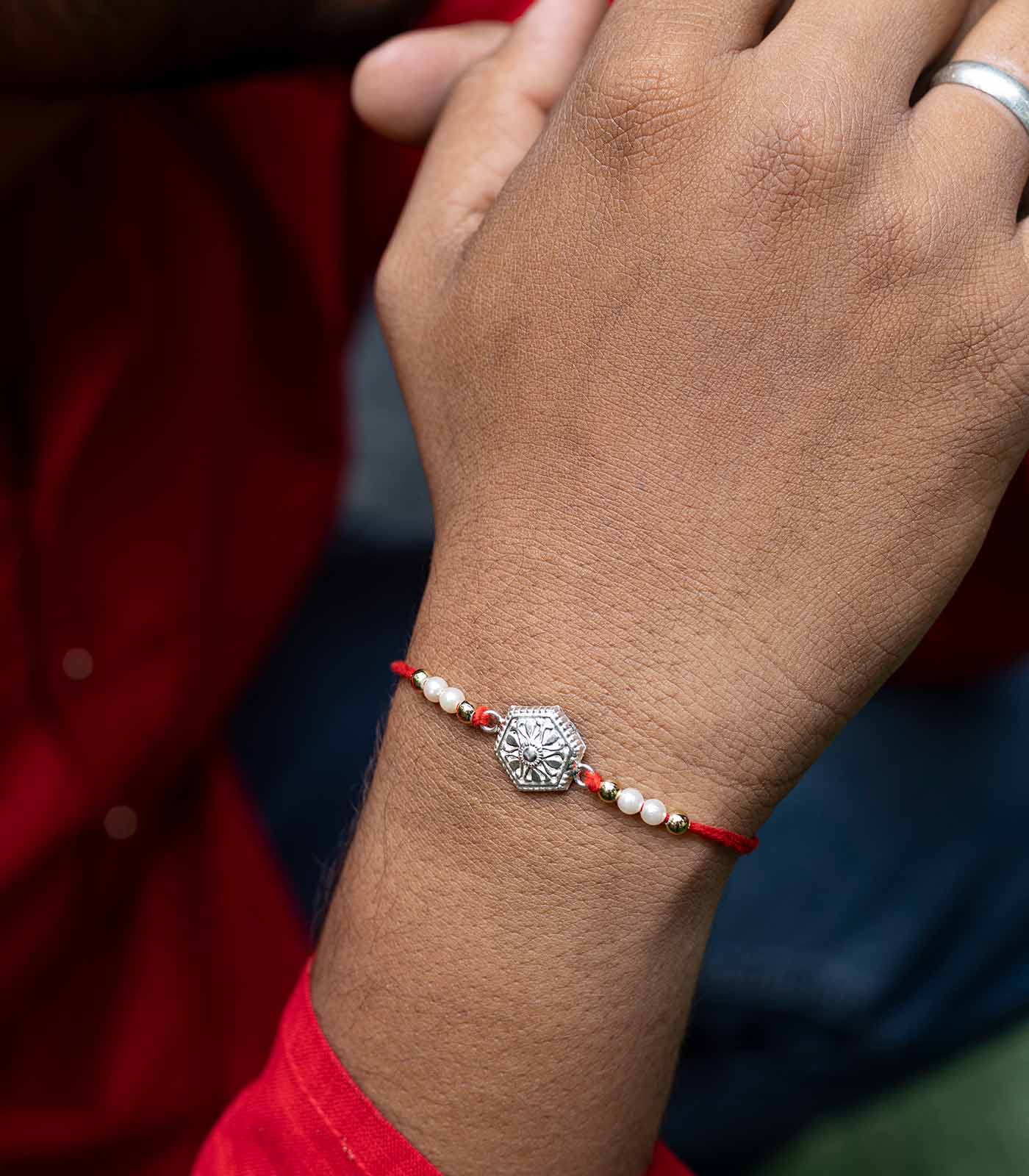 Silver Rakhi Combo Pack of 2