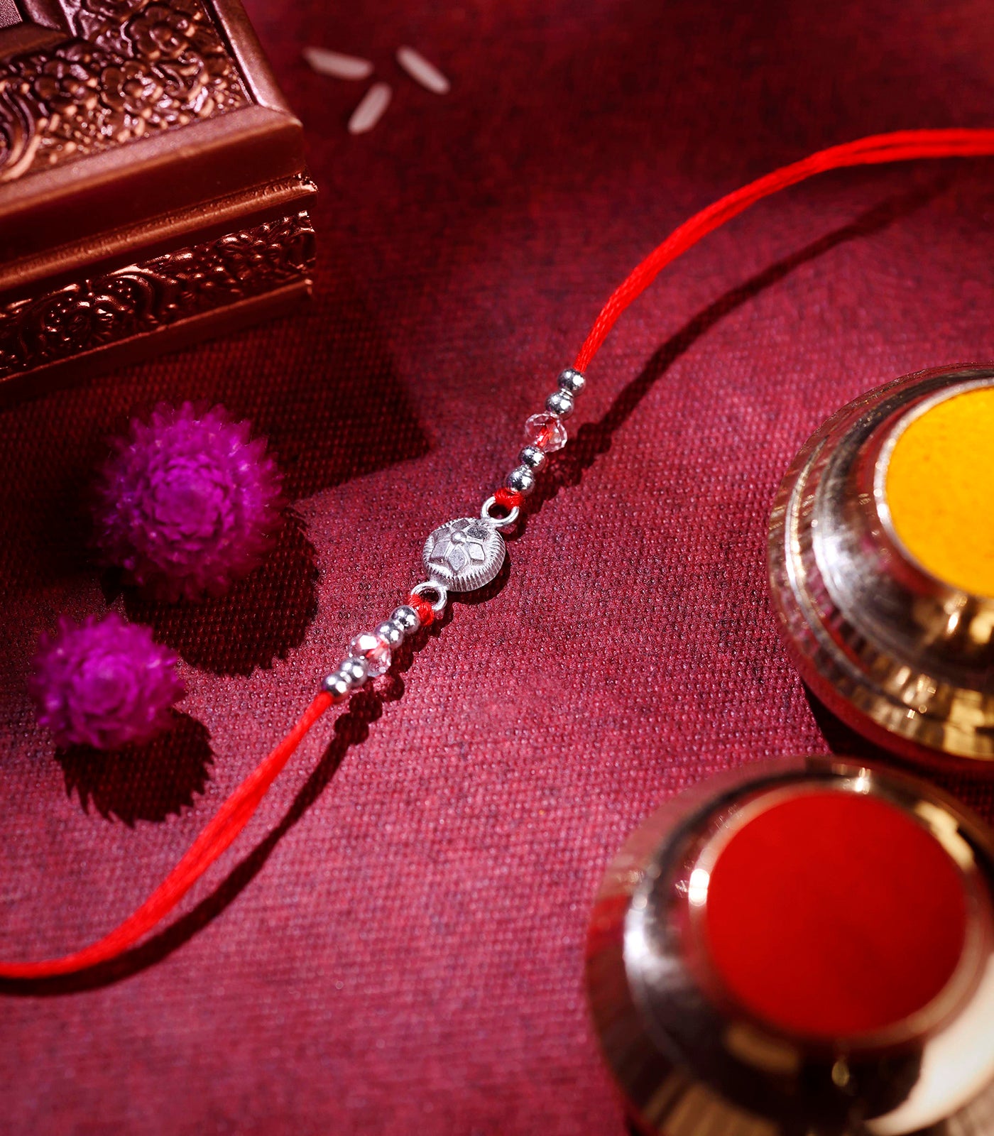 Stunning Silver Rakhi - The Elegant Star Design