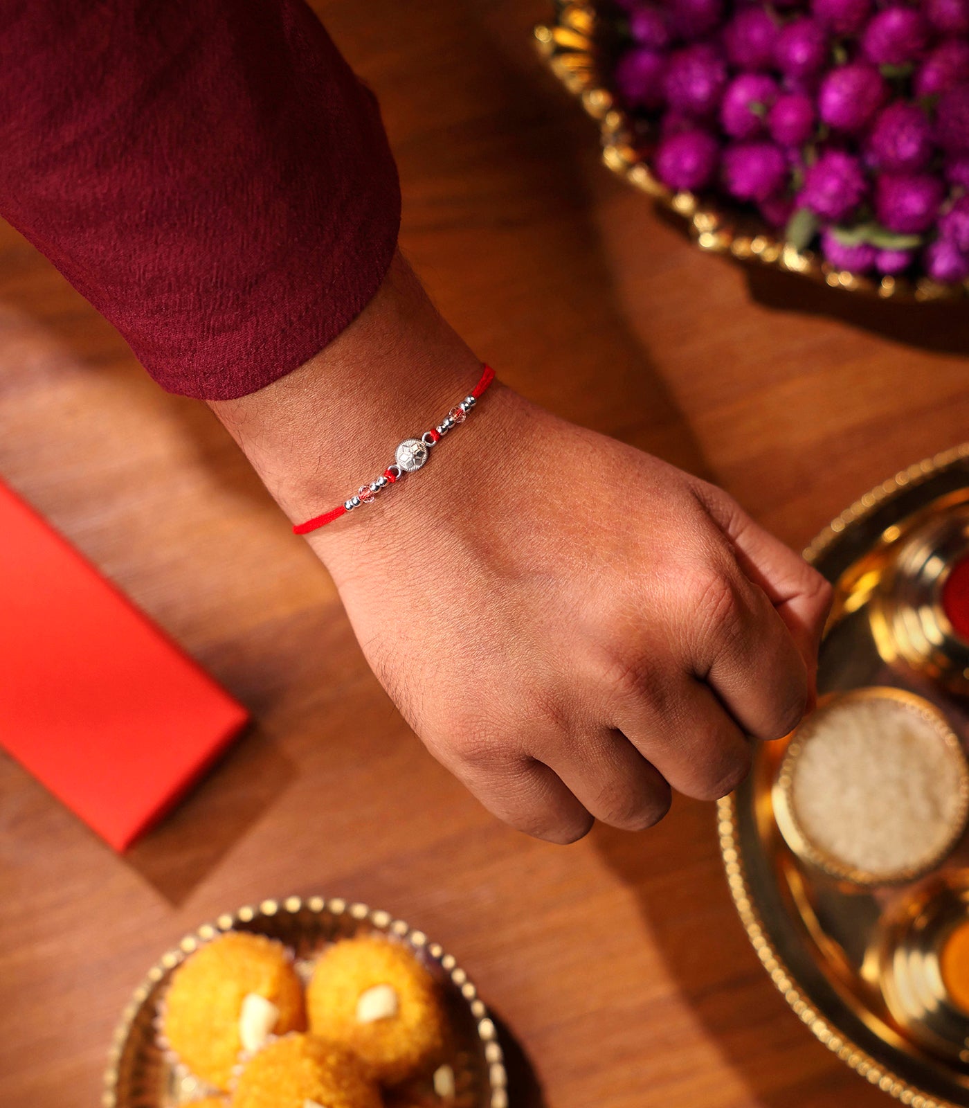 Stunning Silver Rakhi - The Elegant Star Design