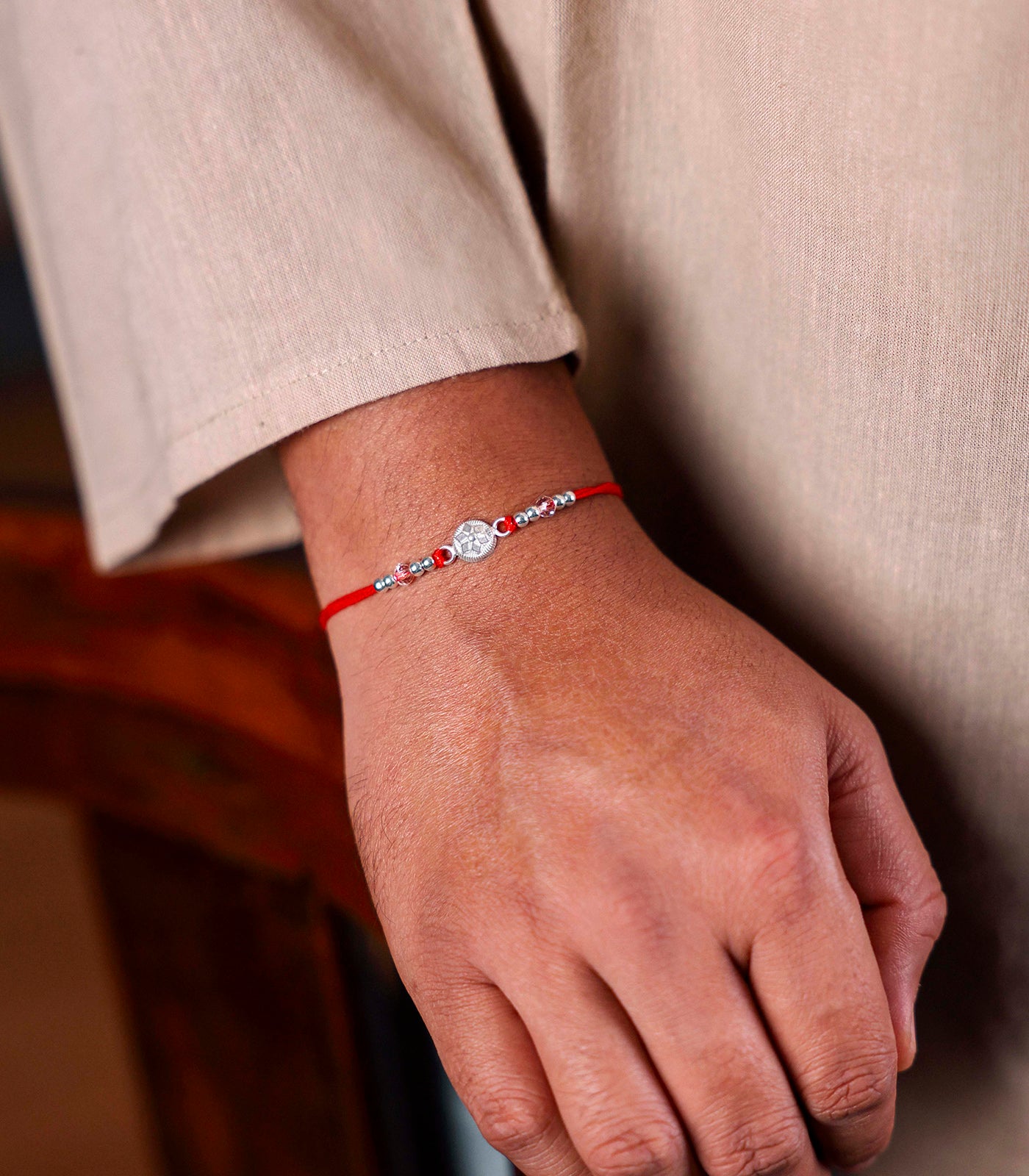 Stunning Silver Rakhi - The Elegant Star Design