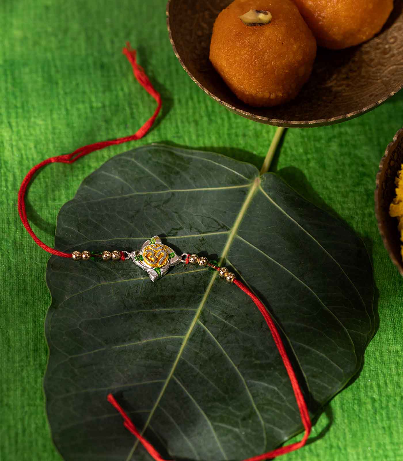 Beautiful Silver Rakhi - Om Engraved Design