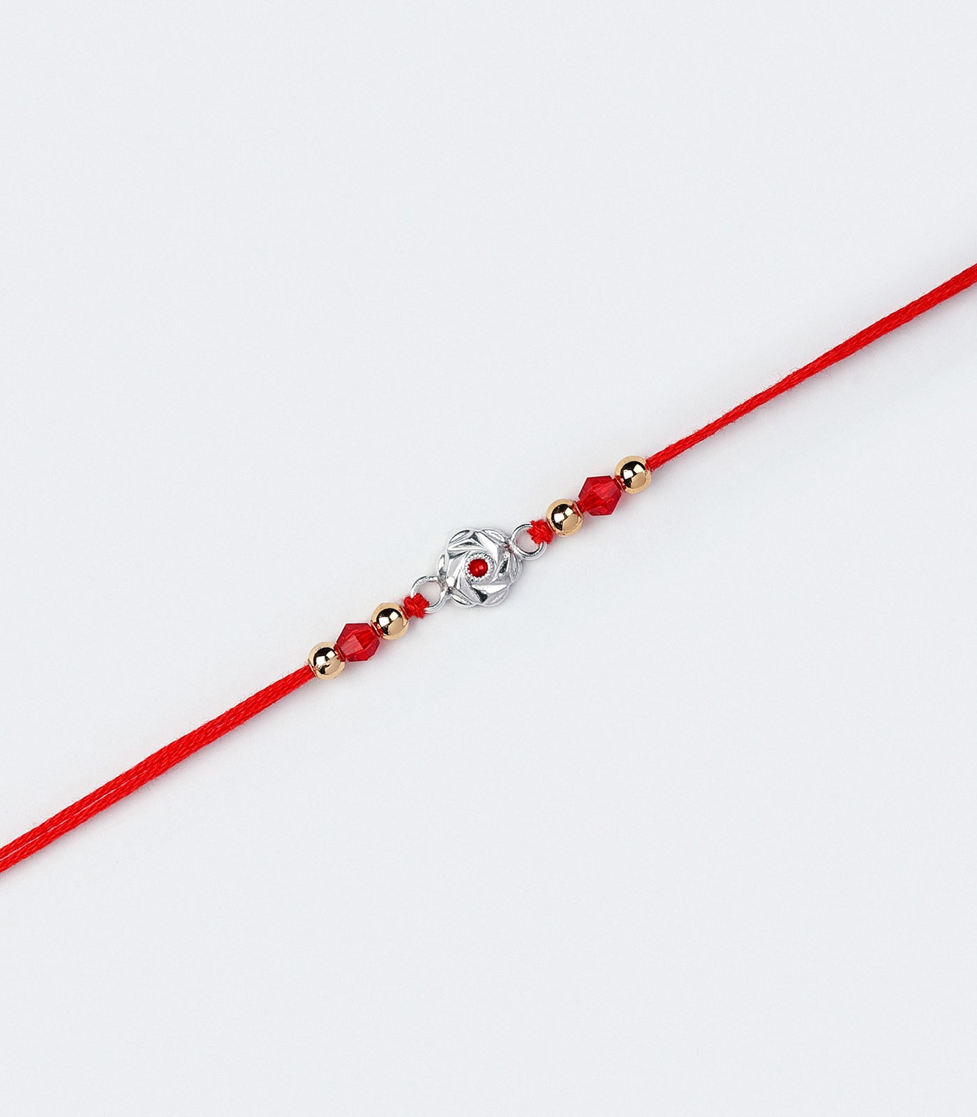 Beautiful Silver Rakhi - Elegant Floral Design