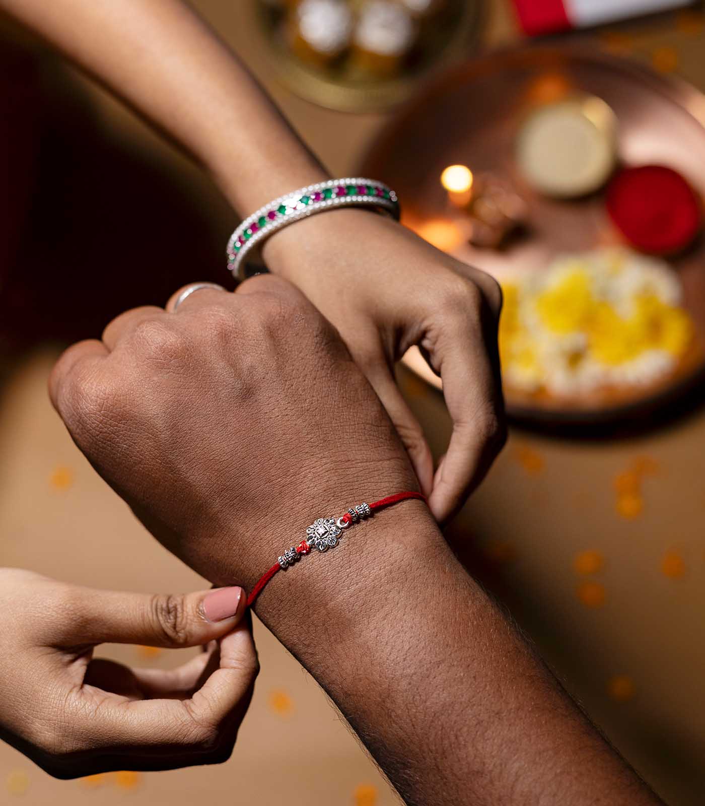Silver Rakhi - The Central Square Design