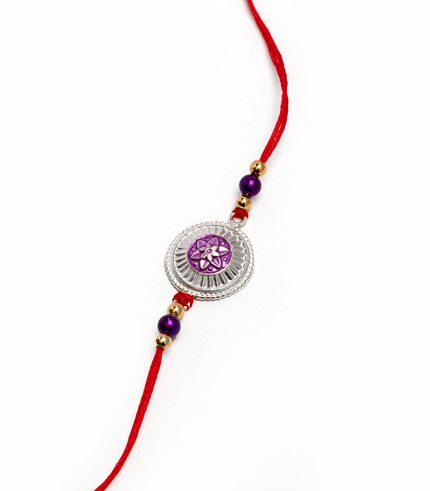 Silver Petal Motif Rakhi