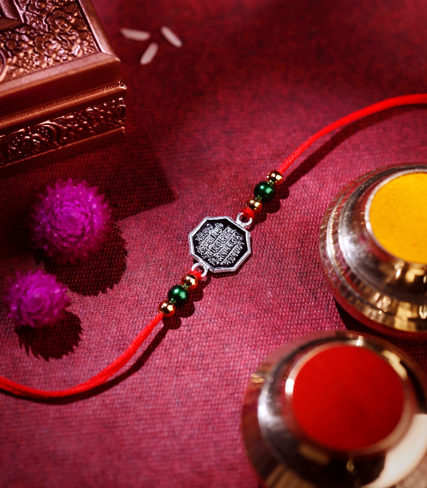 Beautiful Silver Rakhi - The Shivmudra Text Design