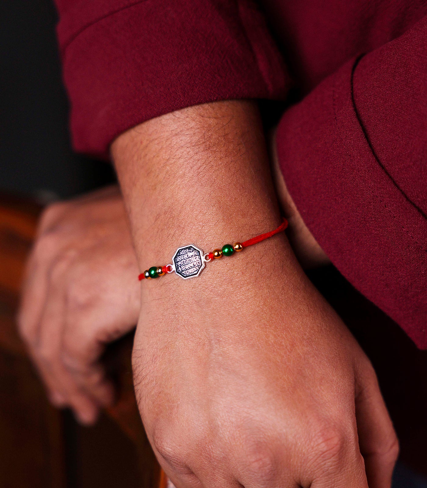 Beautiful Silver Rakhi - The Shivmudra Text Design