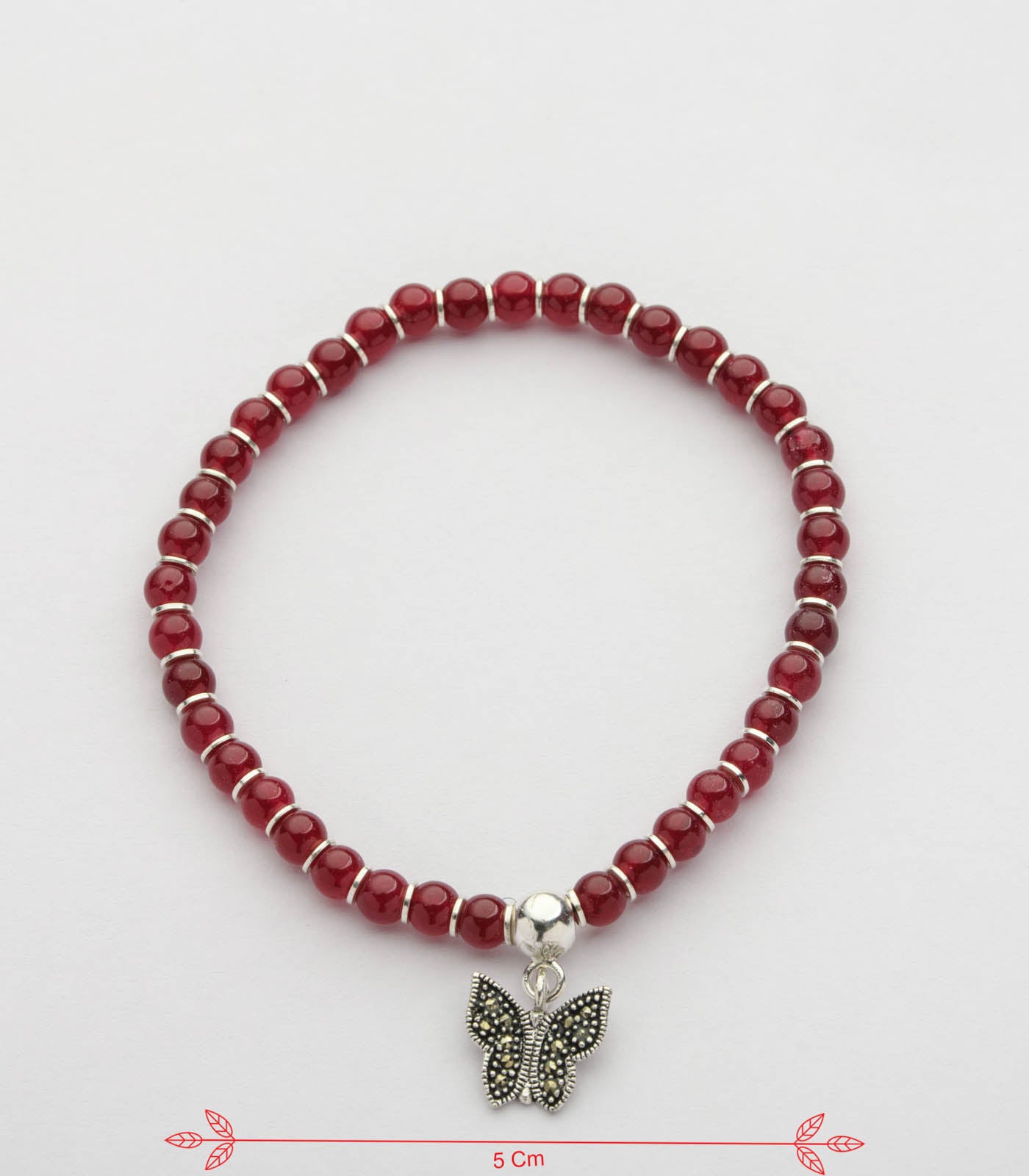 Butterfly Charm Beads Bracelet (Silver)