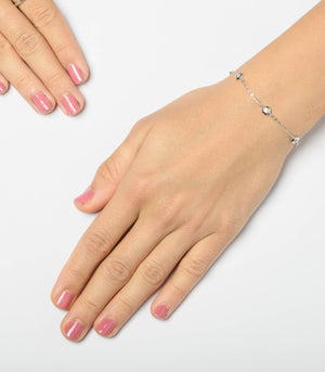 Stone Studded Bracelet (Silver)
