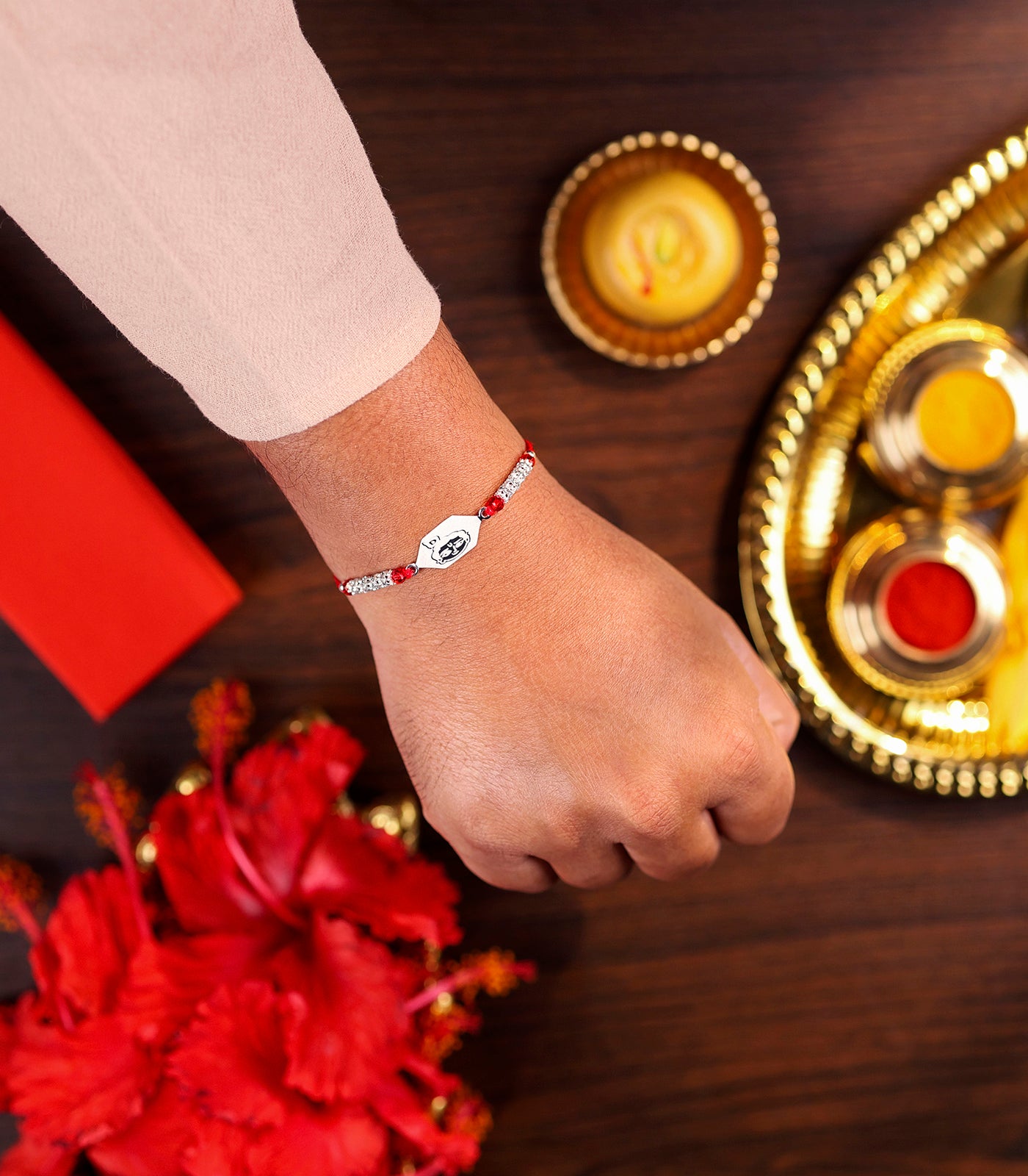 Silver Kids Rakhi - Little Krishna Design
