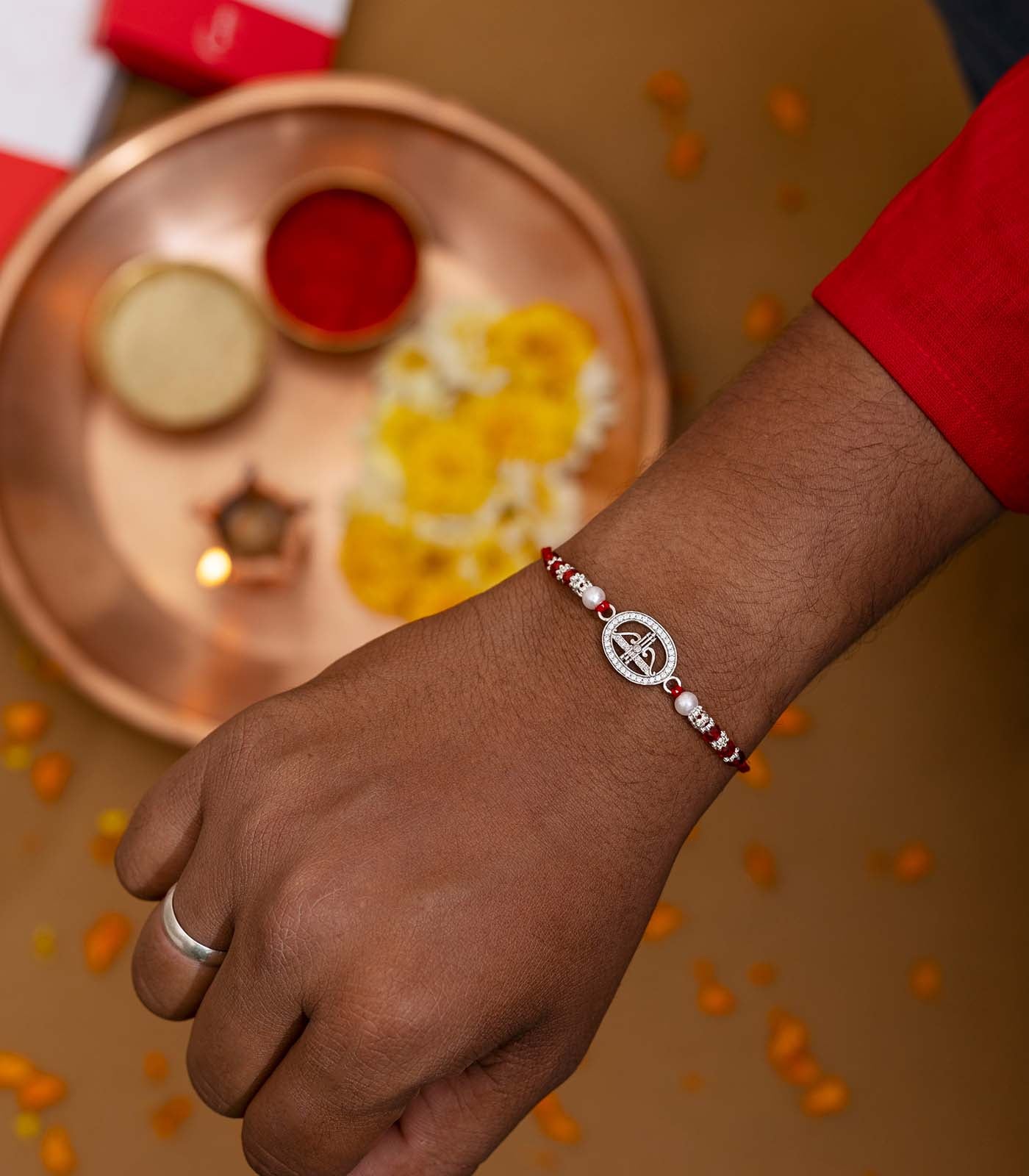 Silver Rakhi - Jay Shri Shyam Text