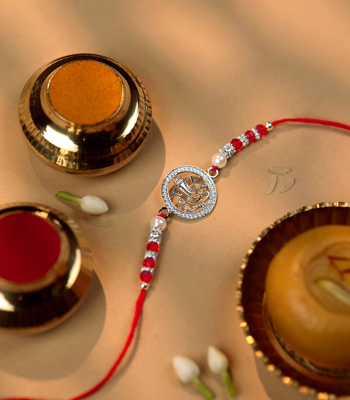 Silver Rakhi - Ganpati design