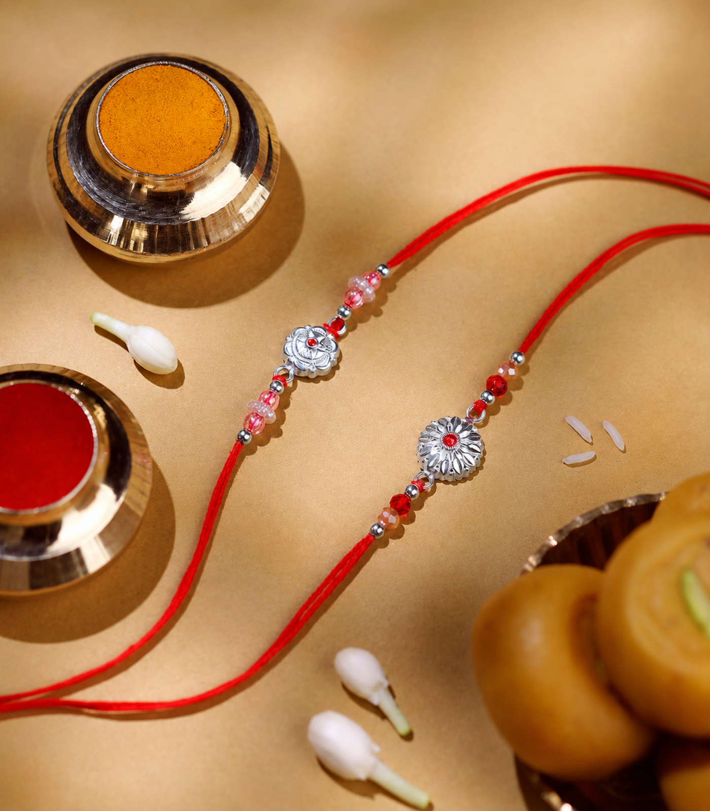 Silver Rakhi Combo Pack of 2