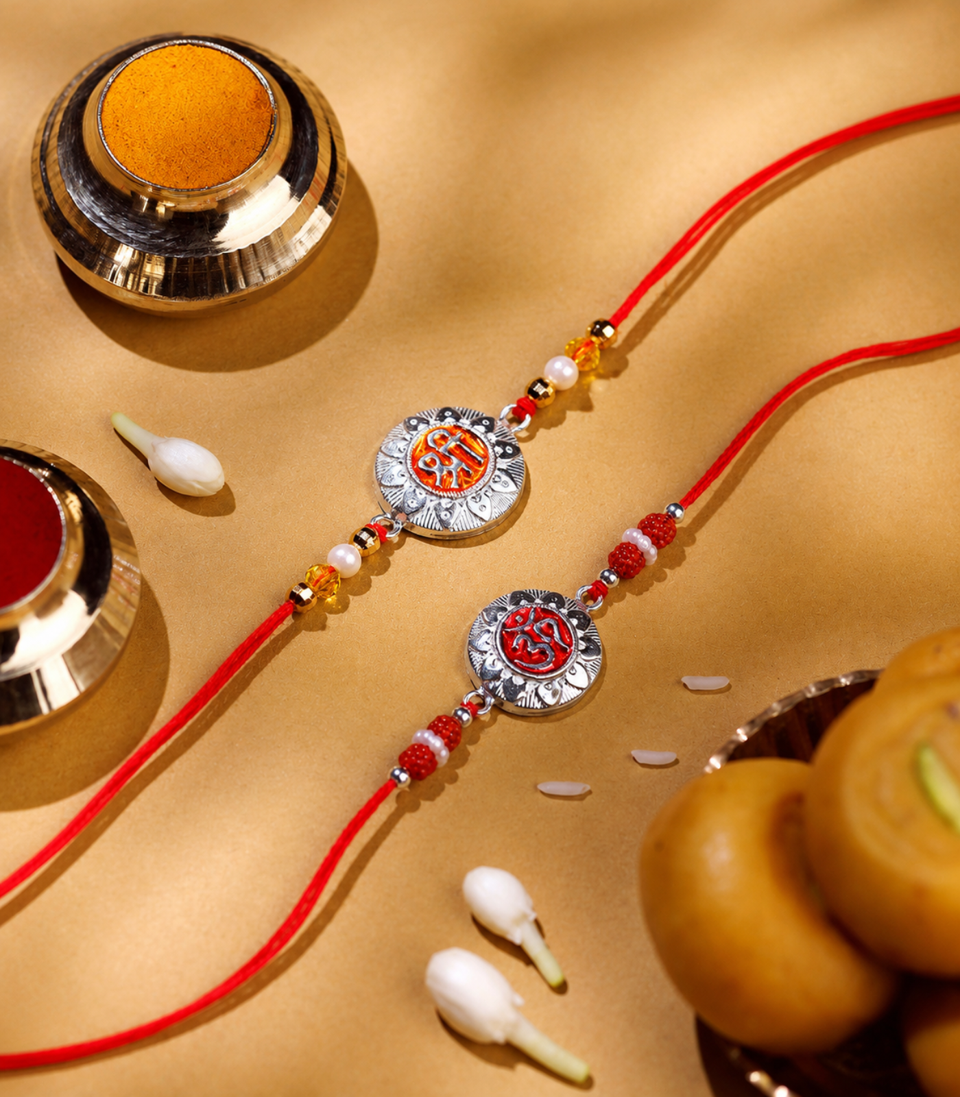 Silver Rakhi Combo Pack of 2