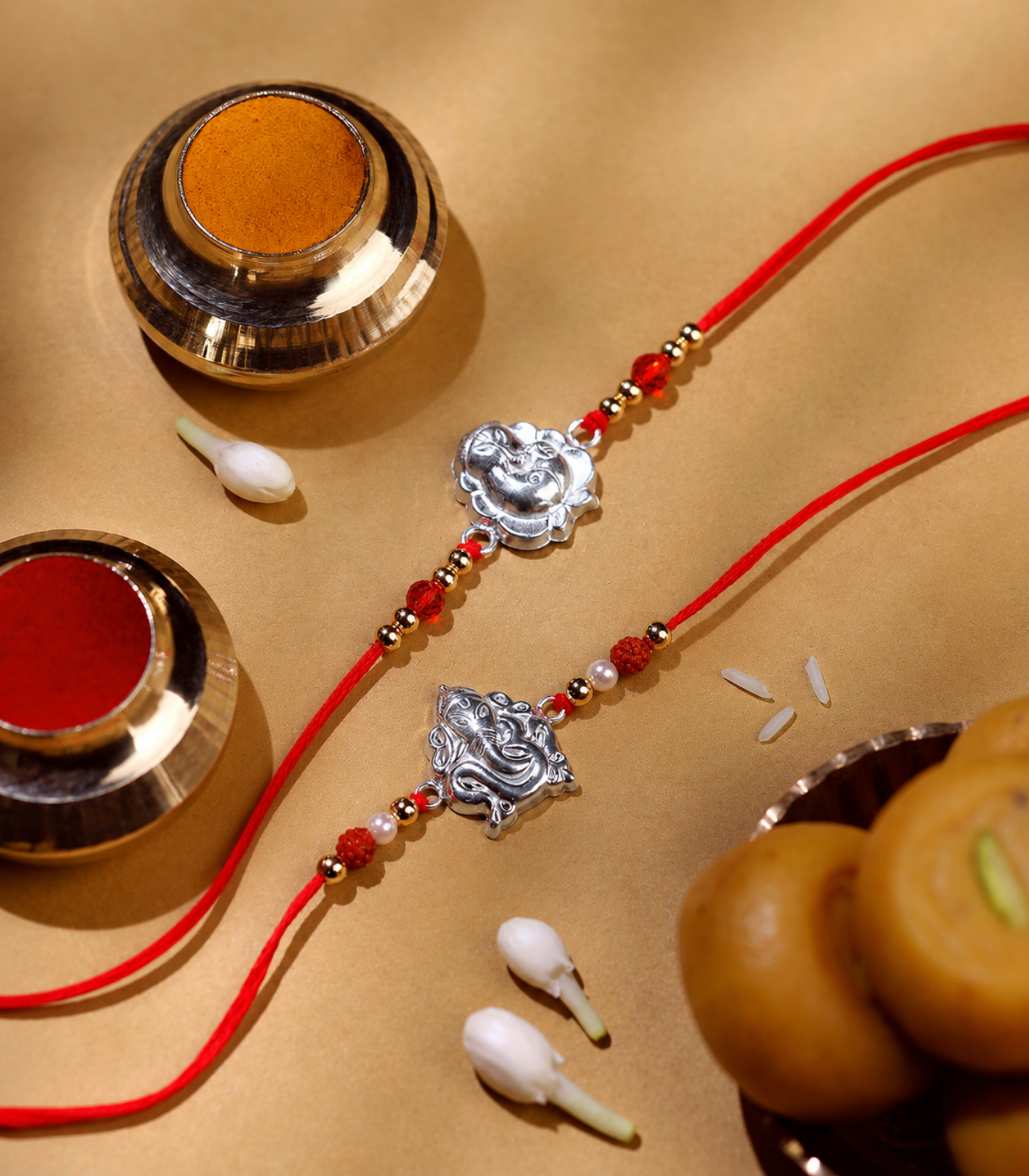 Silver Rakhi Combo Pack of 2