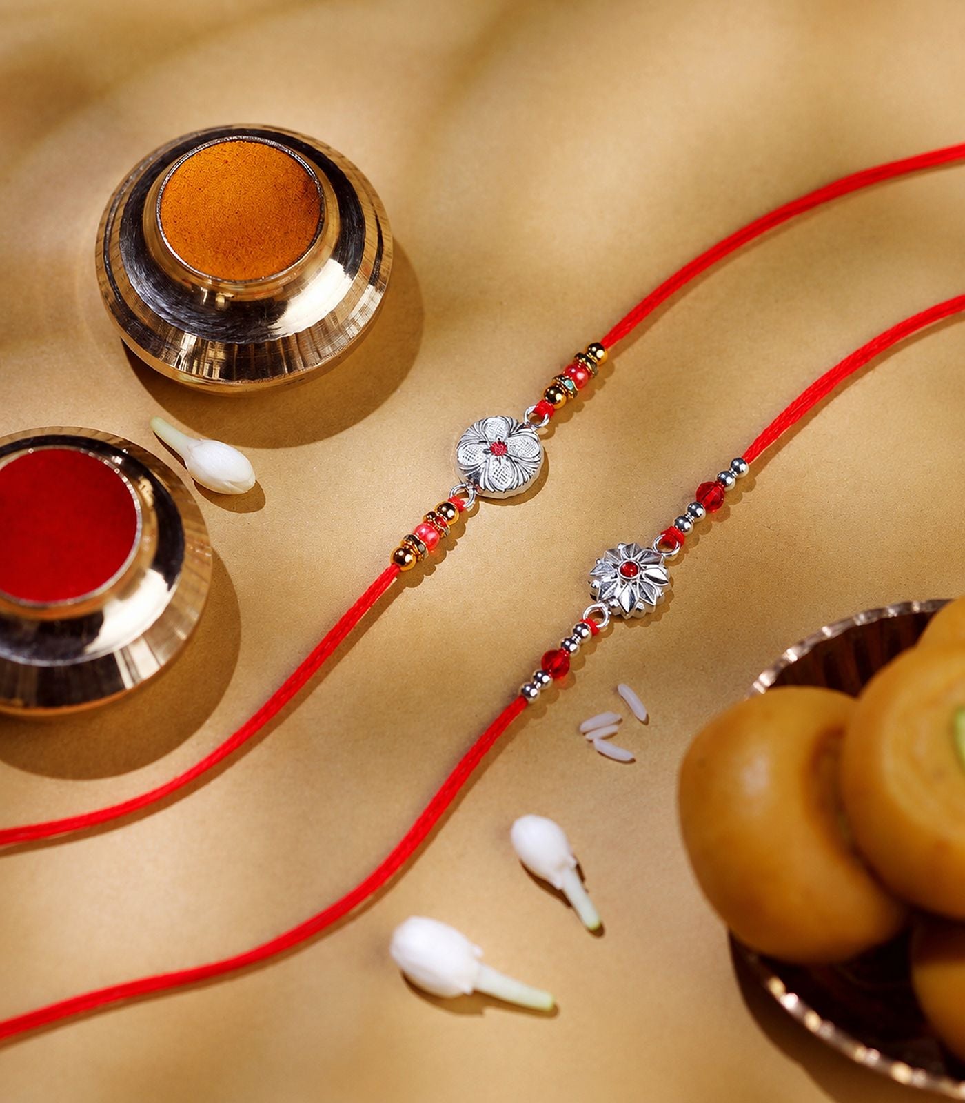 Silver Rakhi Combo Pack of 2