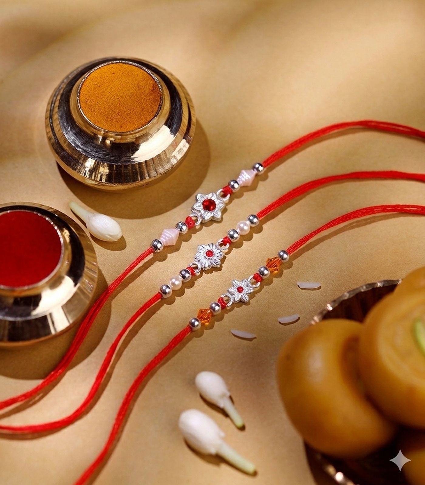 Silver Rakhi Combo Pack of 3