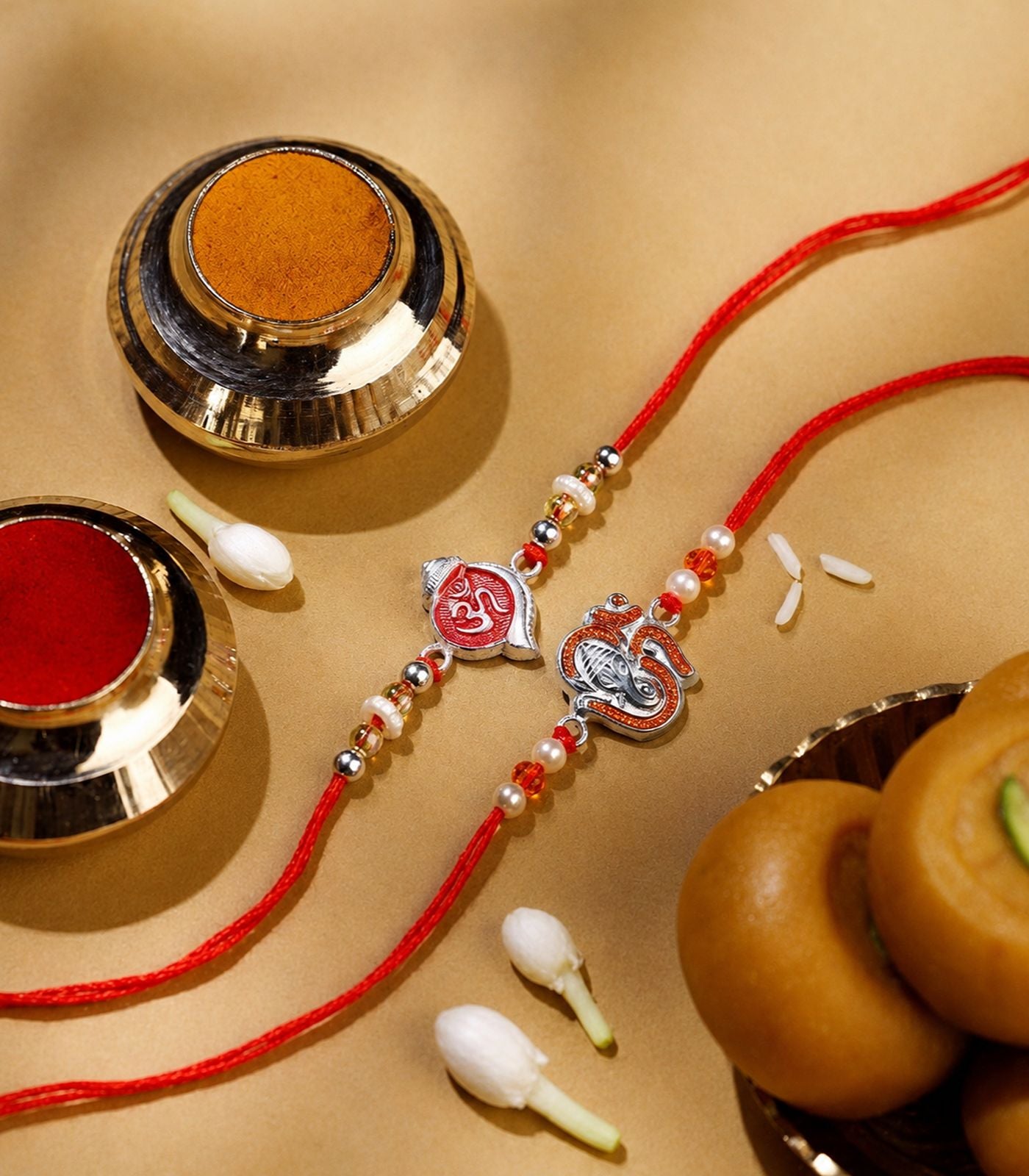 Silver Rakhi Combo Pack of 2