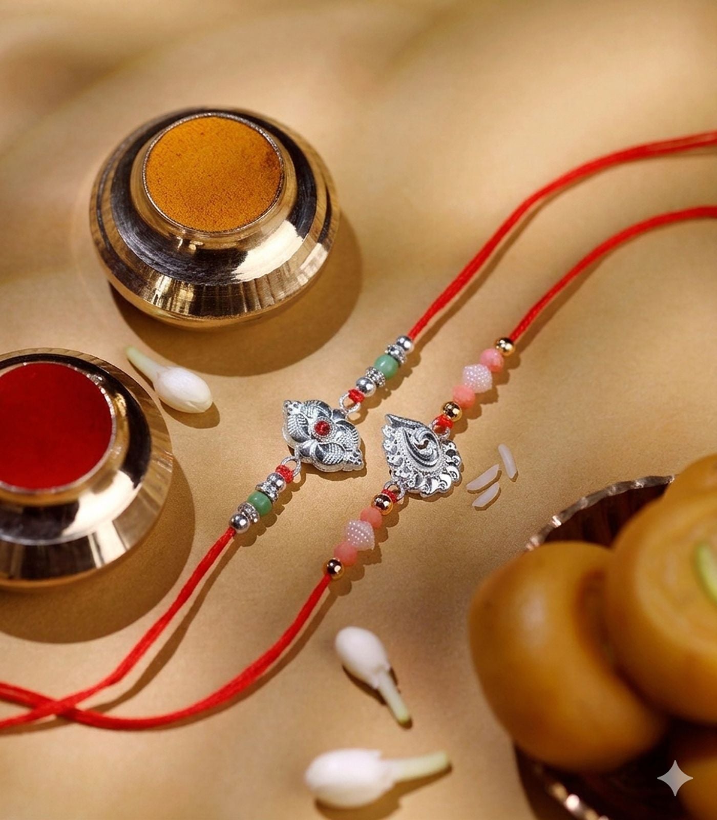 Silver Rakhi Combo Pack of 2