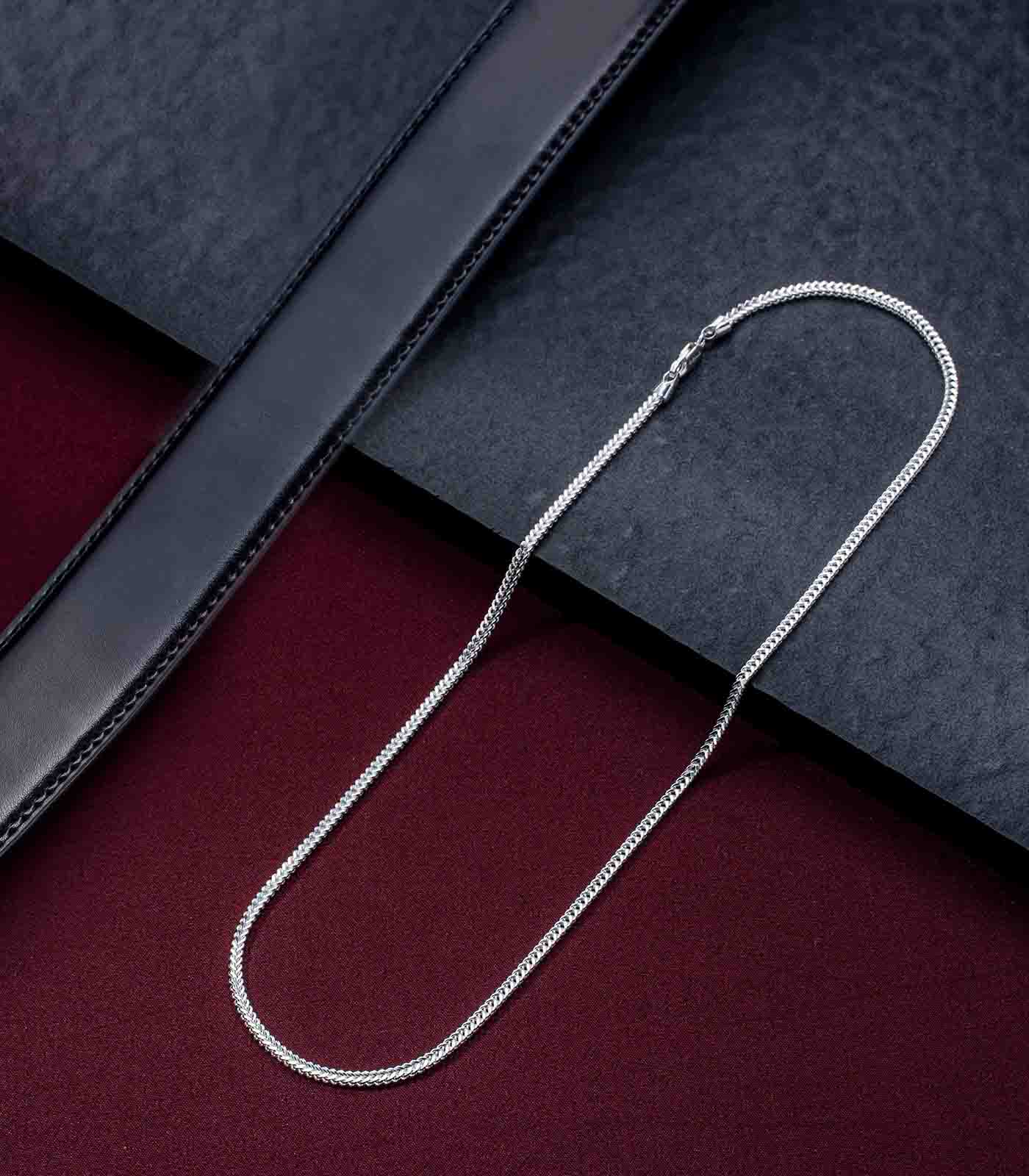 Modern Motif Mens Chain (60.9 cm) (Silver)