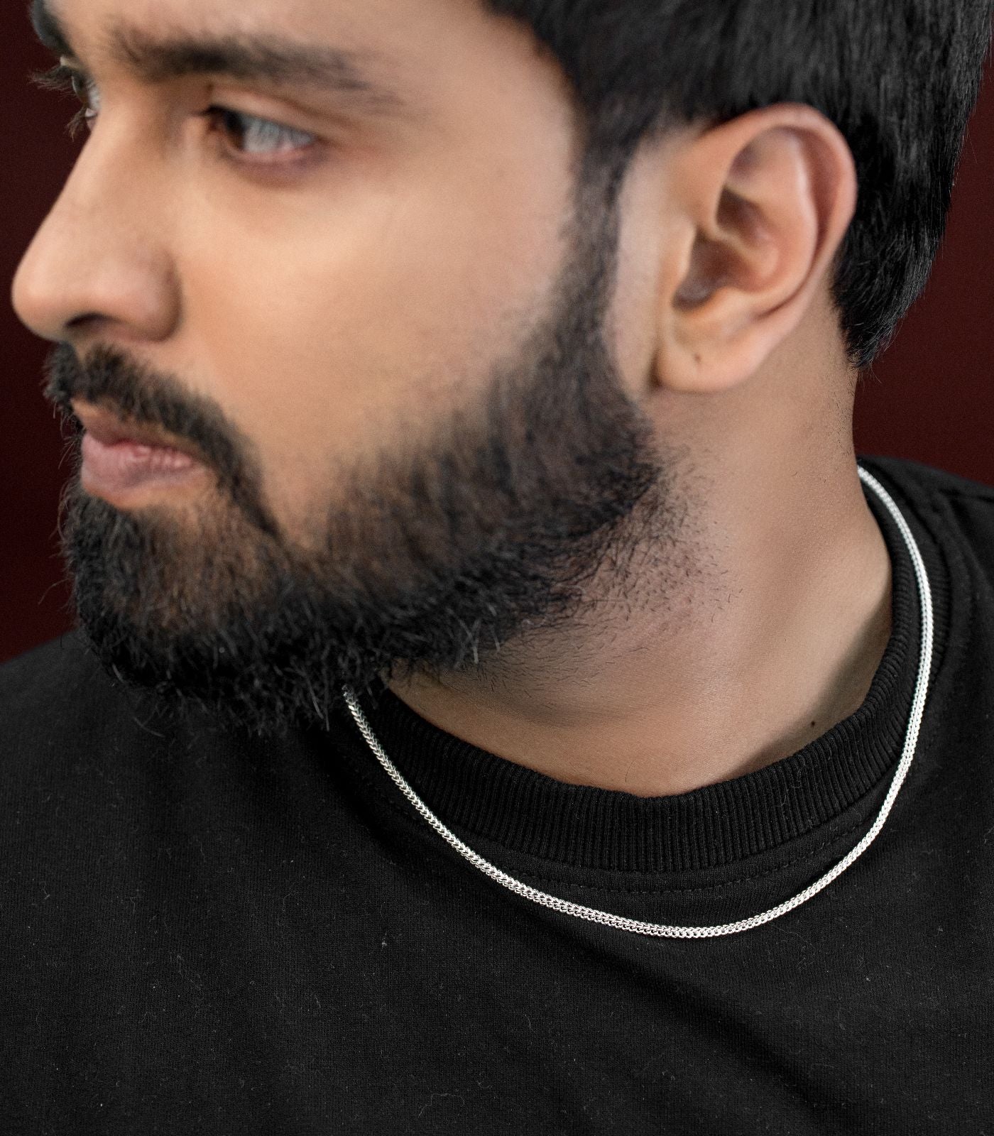 Modern Motif Mens Chain (60.9 cm) (Silver)