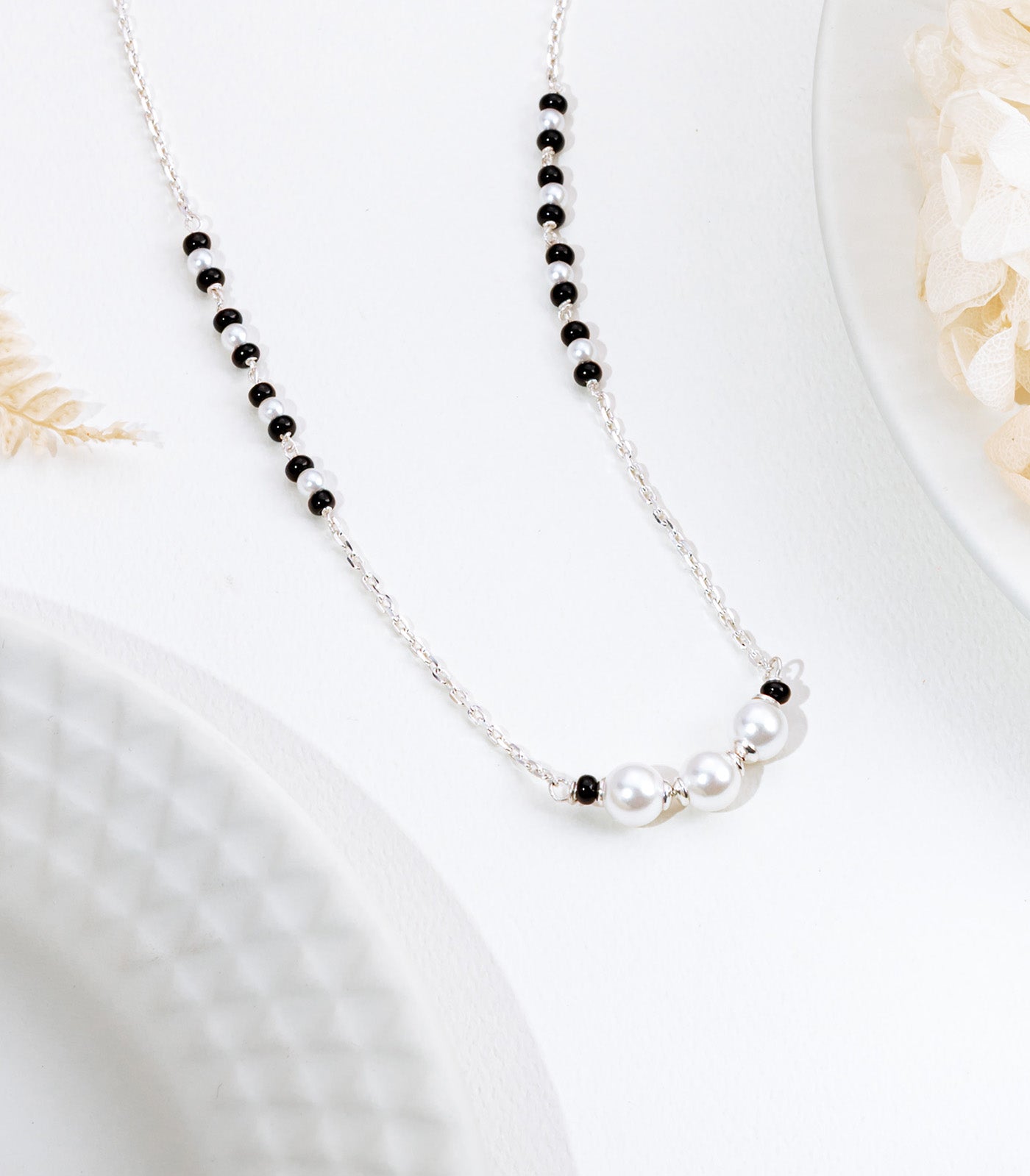 Silver Triple Pearl Mangalsutra