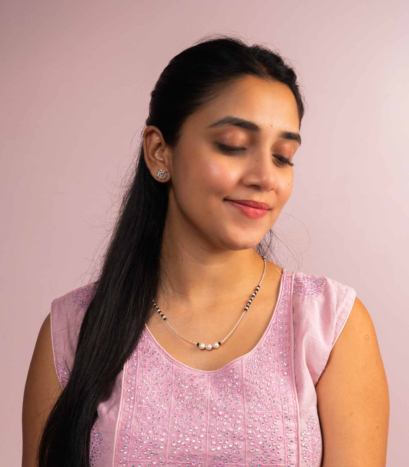 Silver Pearl Mangalsutra
