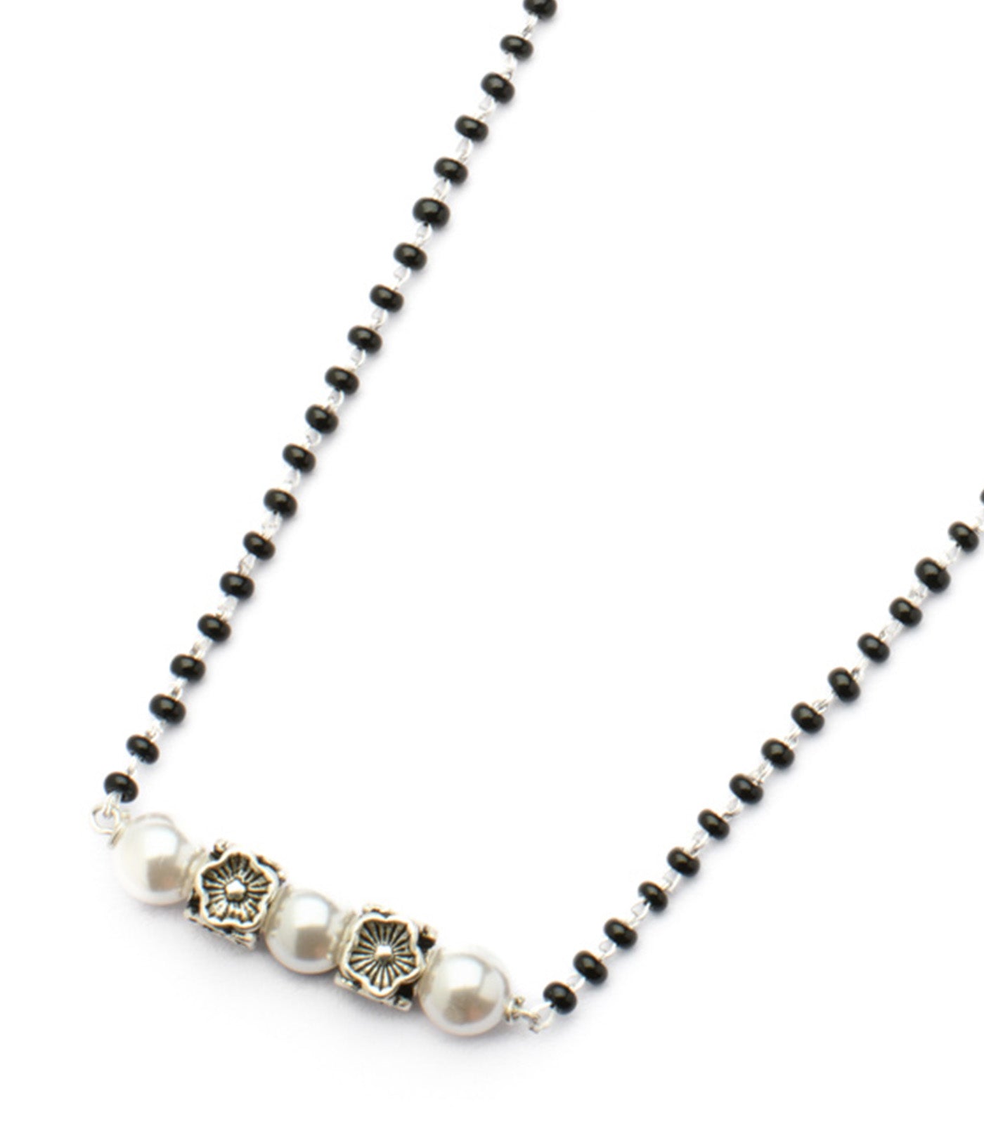 Floral Pearl Mangalsutra (Silver)