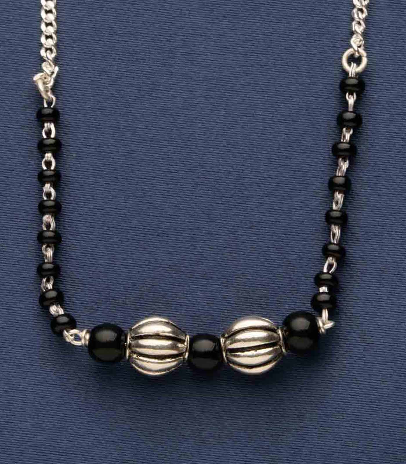 Dual Orb Mangalsutra (Silver)