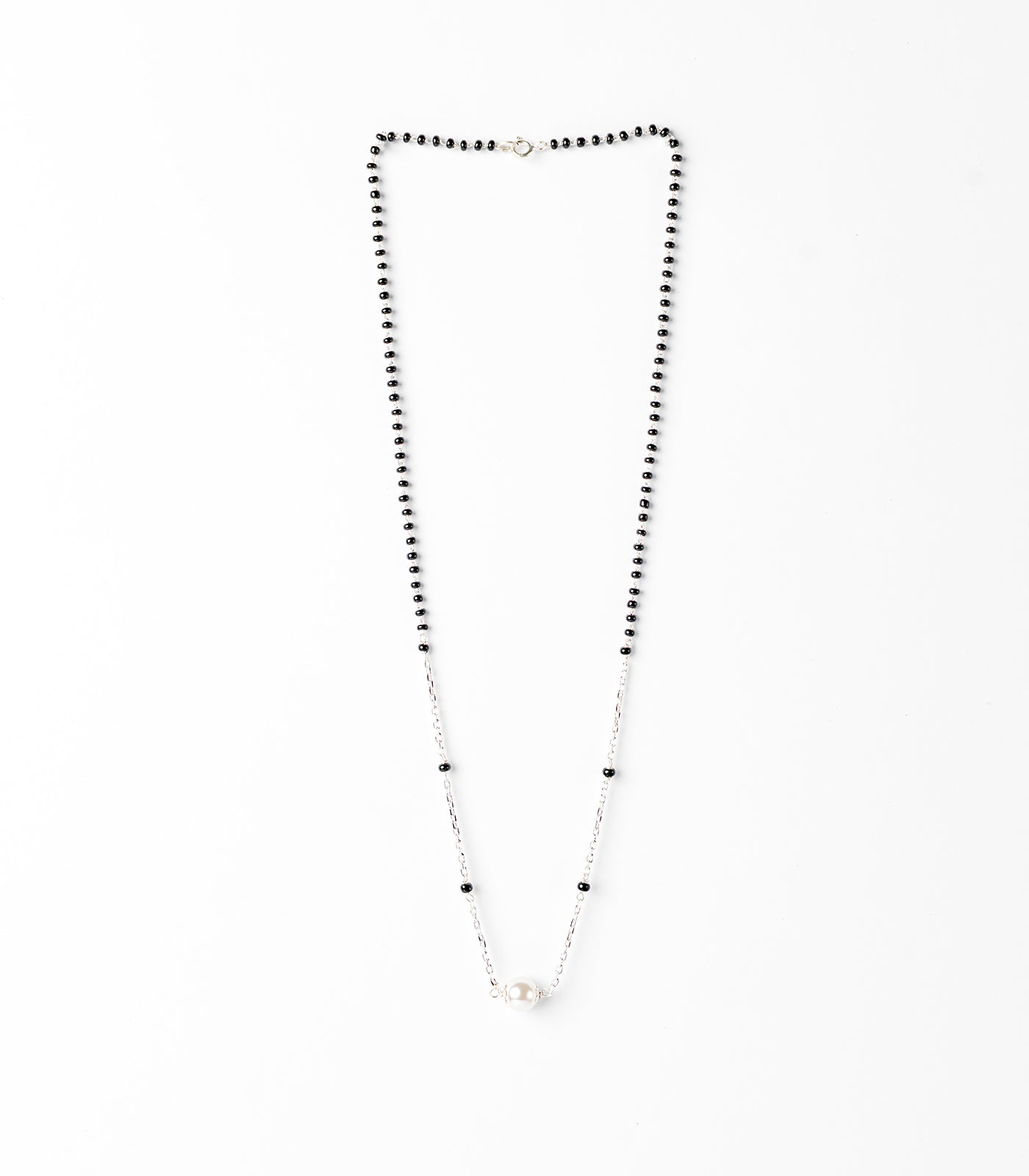 Silver Chained Pearl Mangalsutra