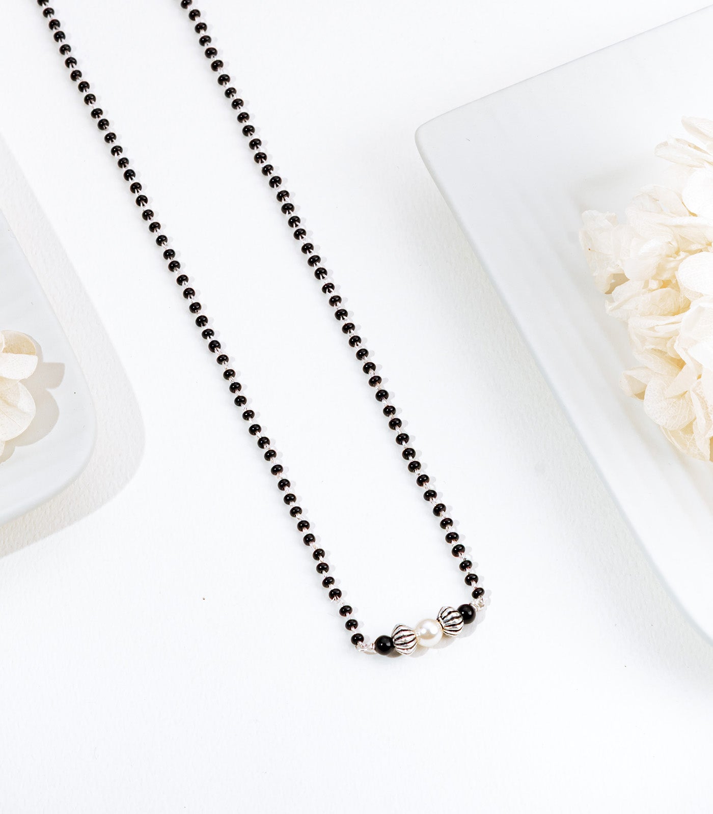 Silver Centered Pearl Mangalsutra