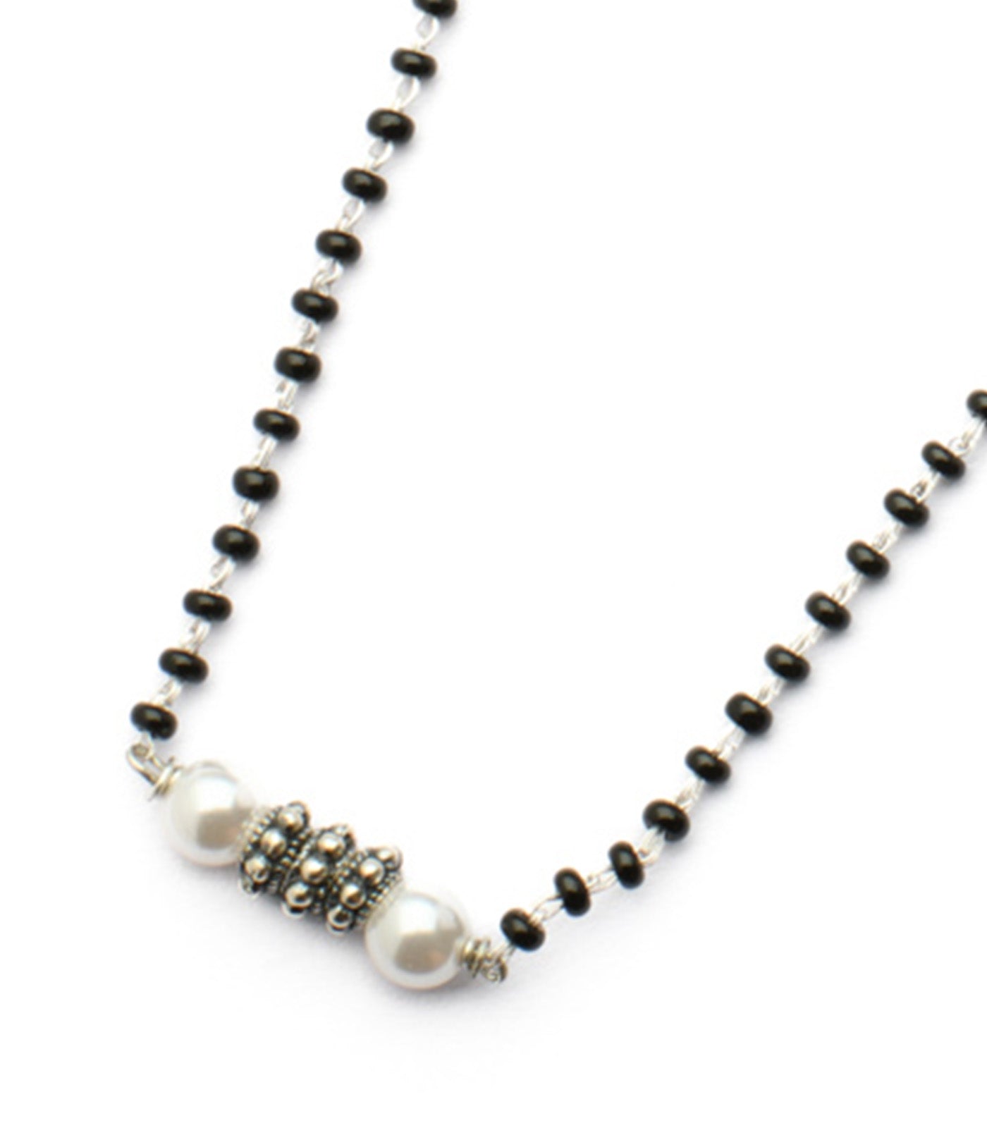 Dual Pearl Silver Mangalsutra