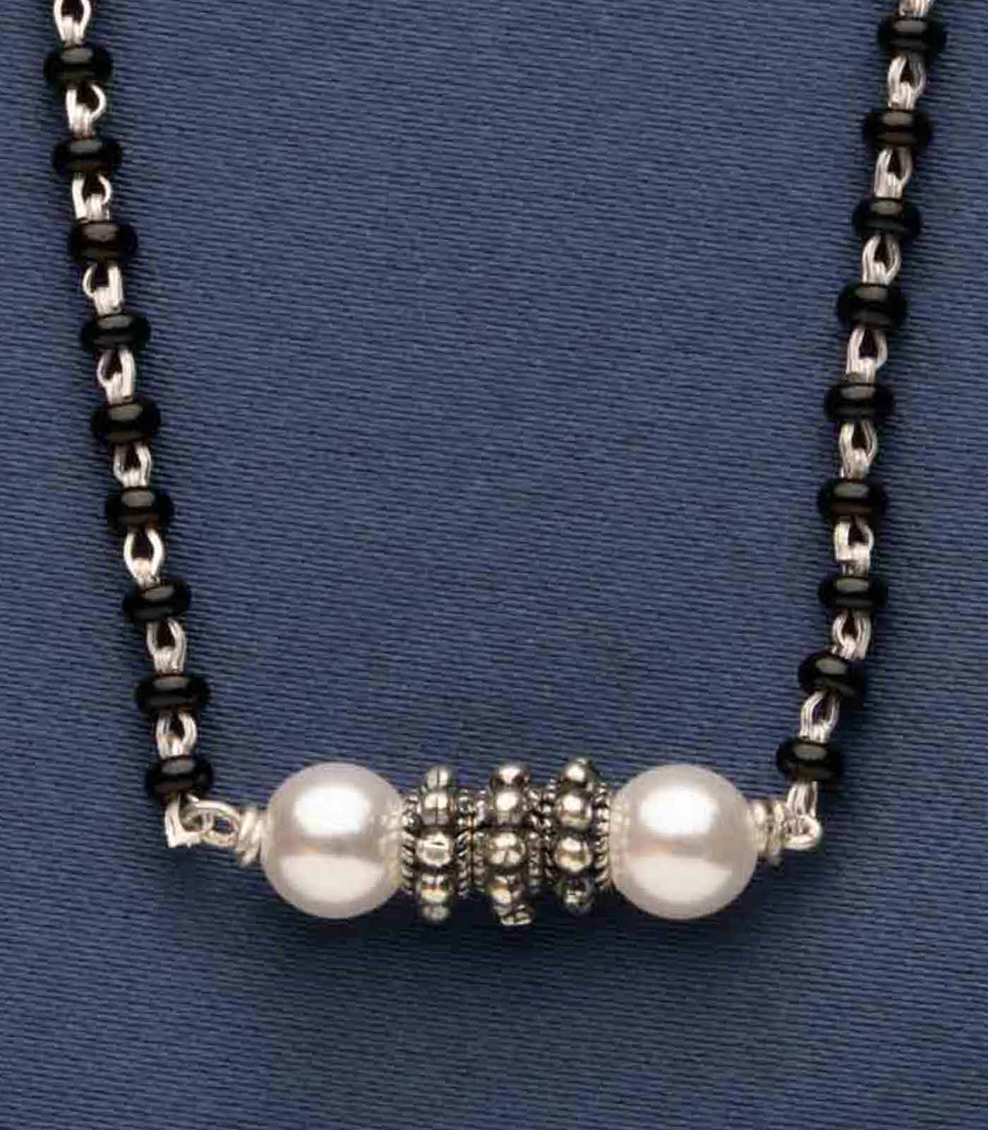 Dual Pearl Silver Mangalsutra