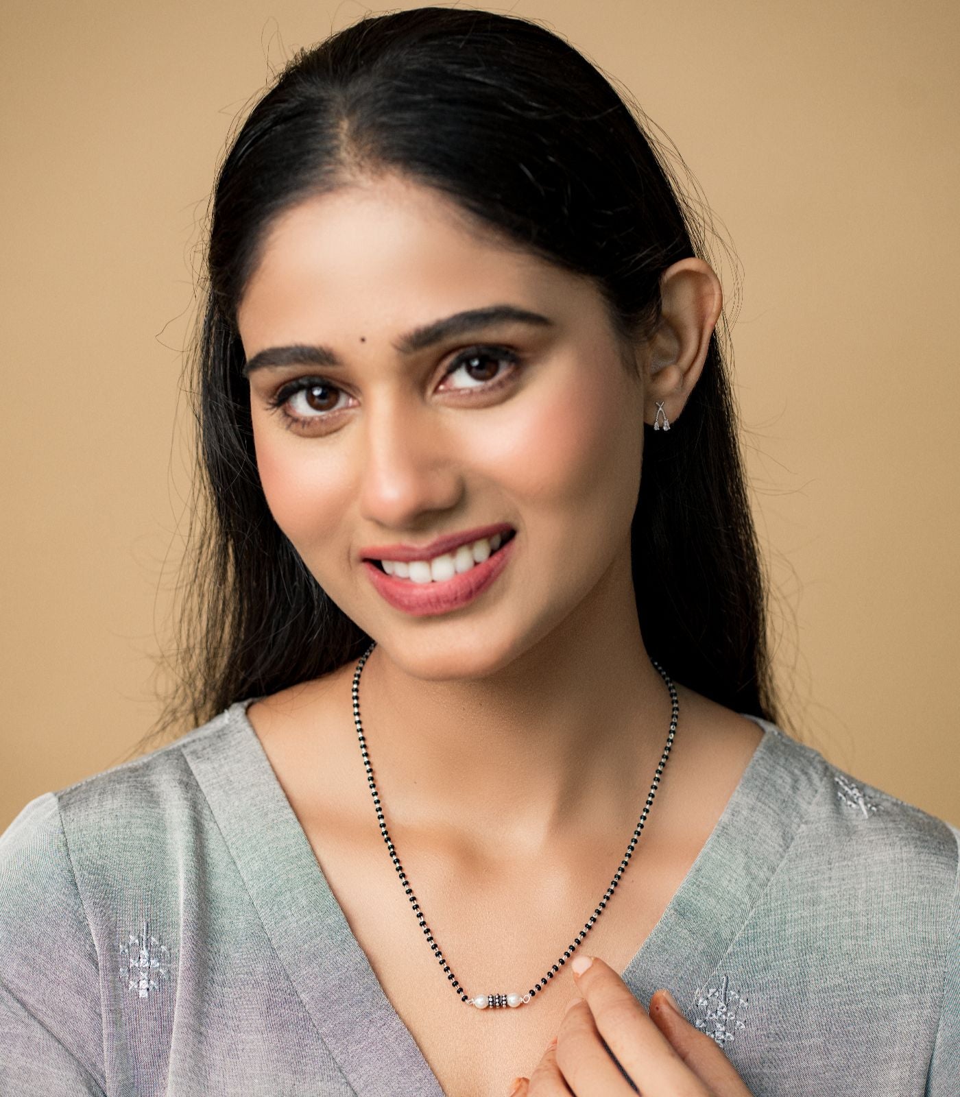 Dual Pearl Silver Mangalsutra