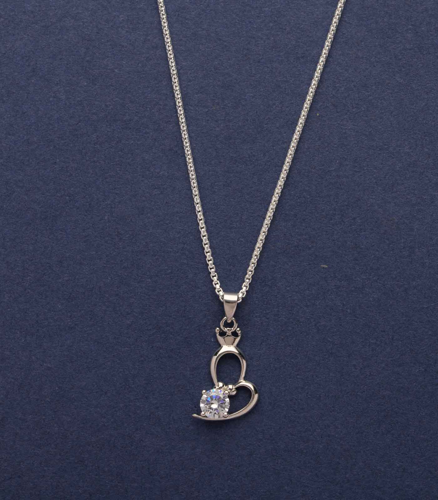 Subtle Heart Necklace (Silver)