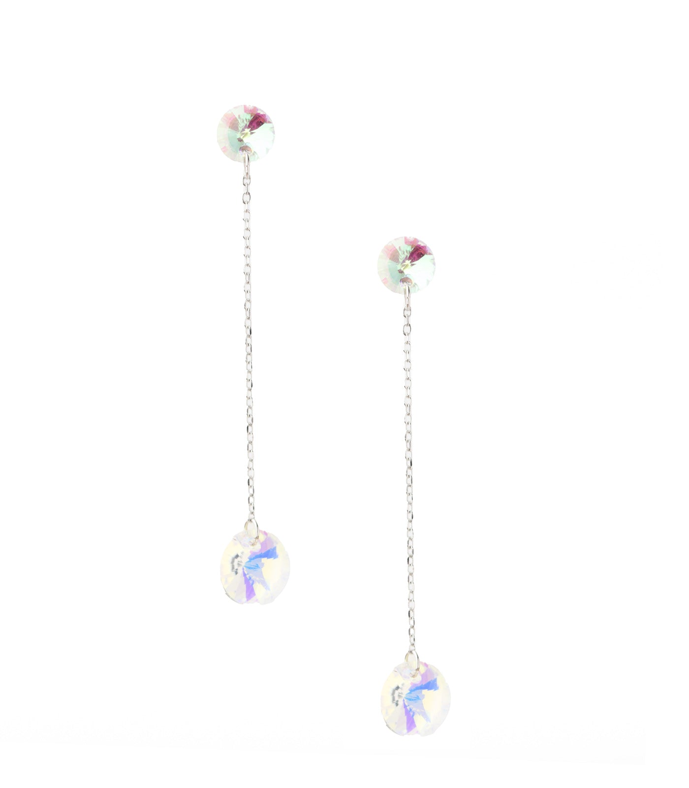 Dangling Crystals Earrings (Silver)