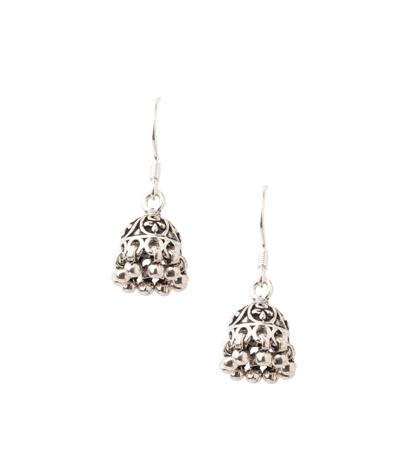 Silver Oxidized Jhumki