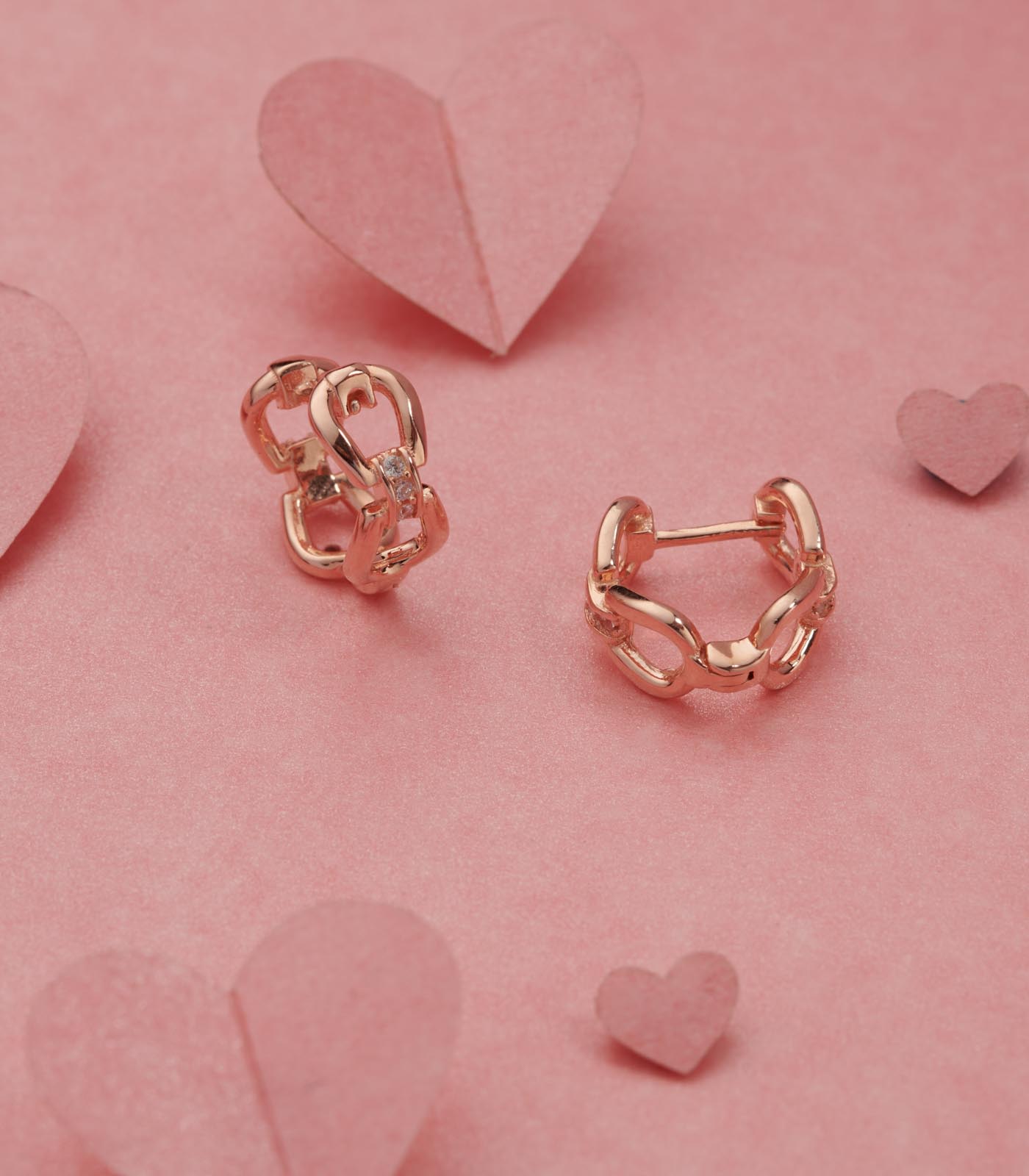 Chain Style Gold Color Earrings (Silver)
