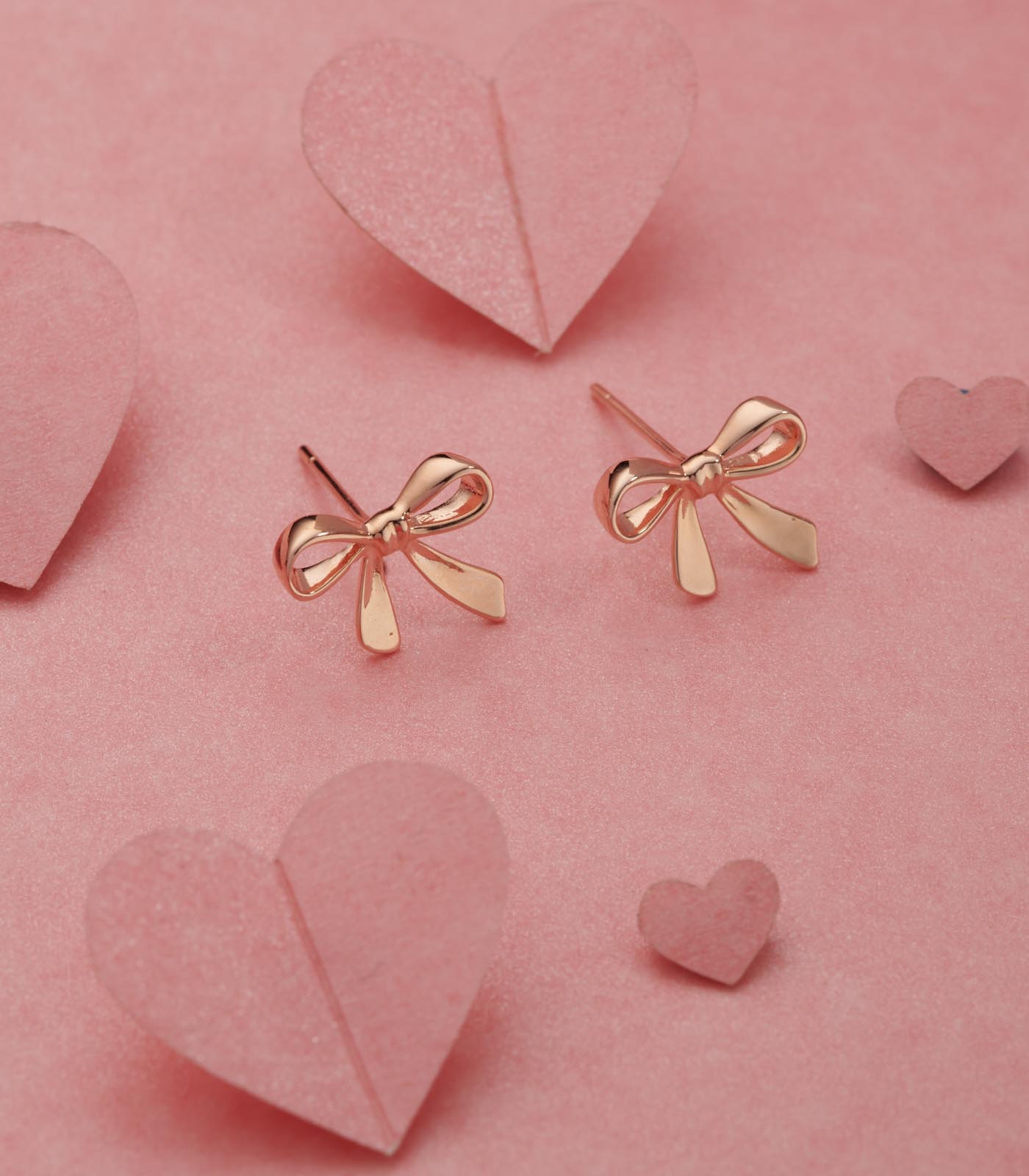 Rose Gold Bow Ear RIngs (Silver)