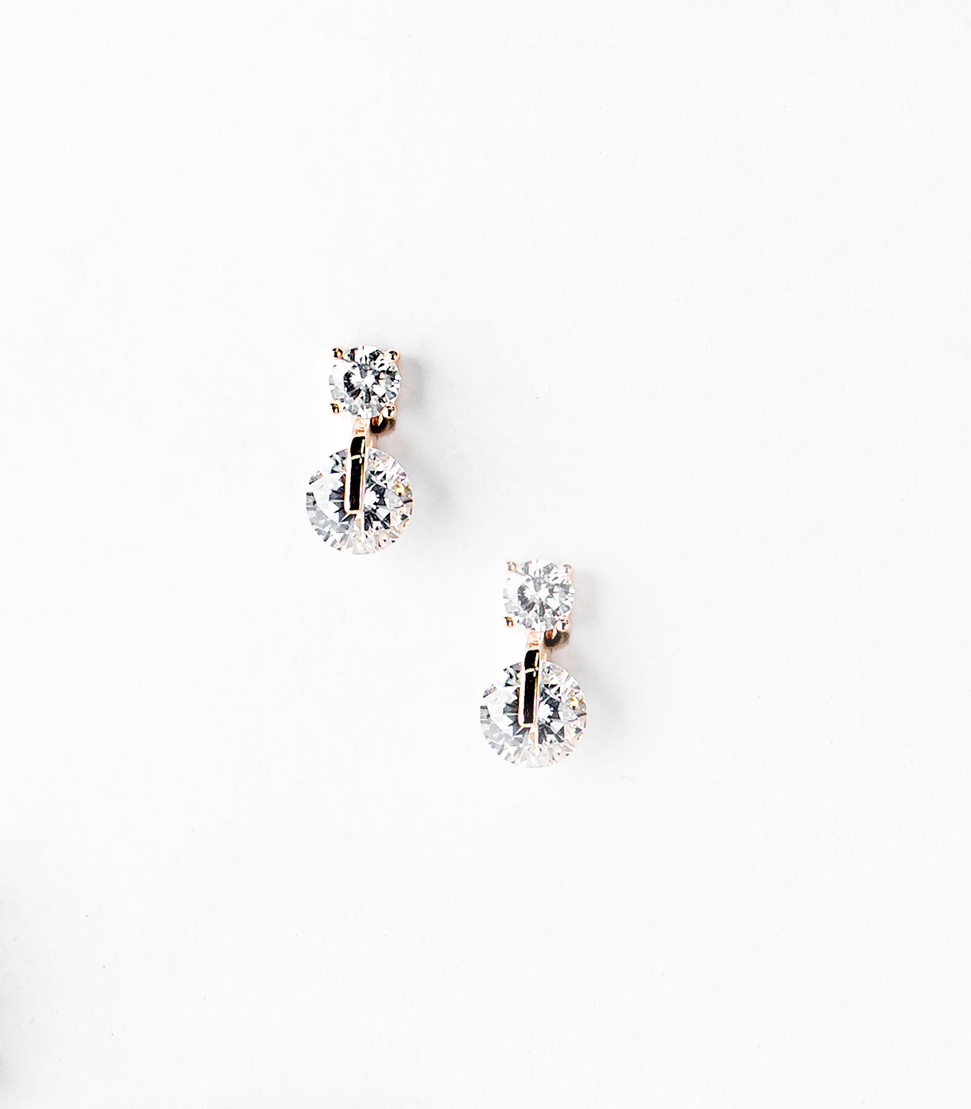 Dual Dangling Spheres Earrings (Silver)