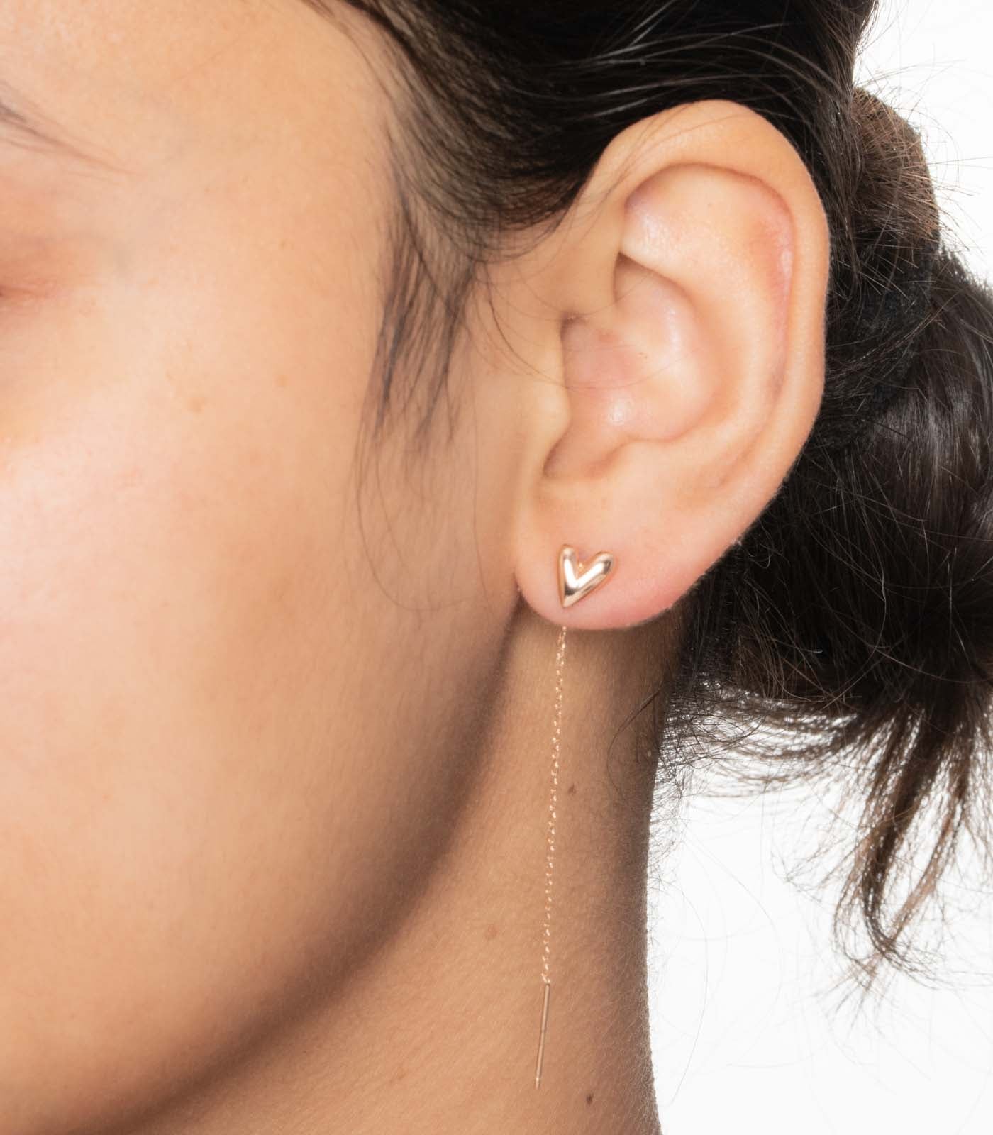 Chain Of Love Gold Colour Ear Rings (Silver)