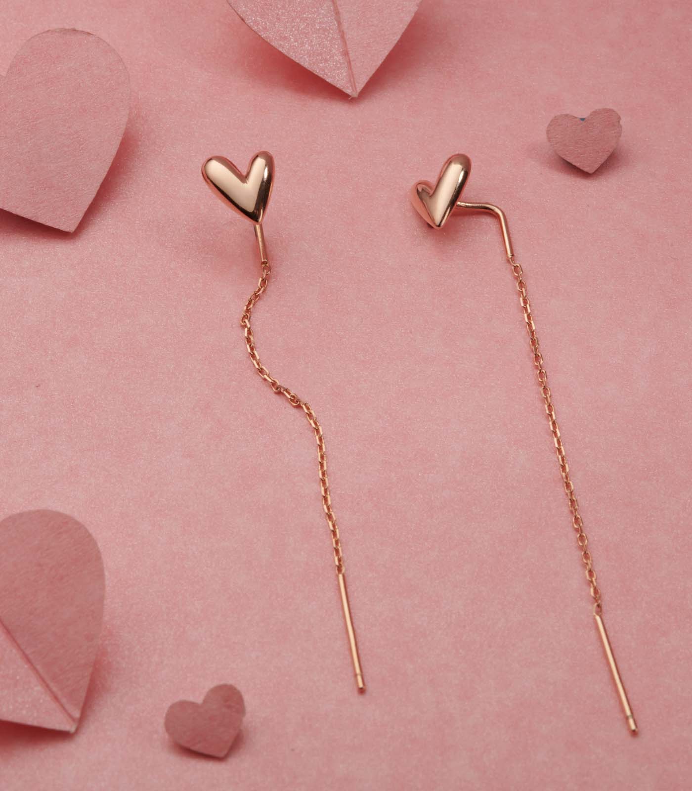 Chain Of Love Gold Colour Ear Rings (Silver)