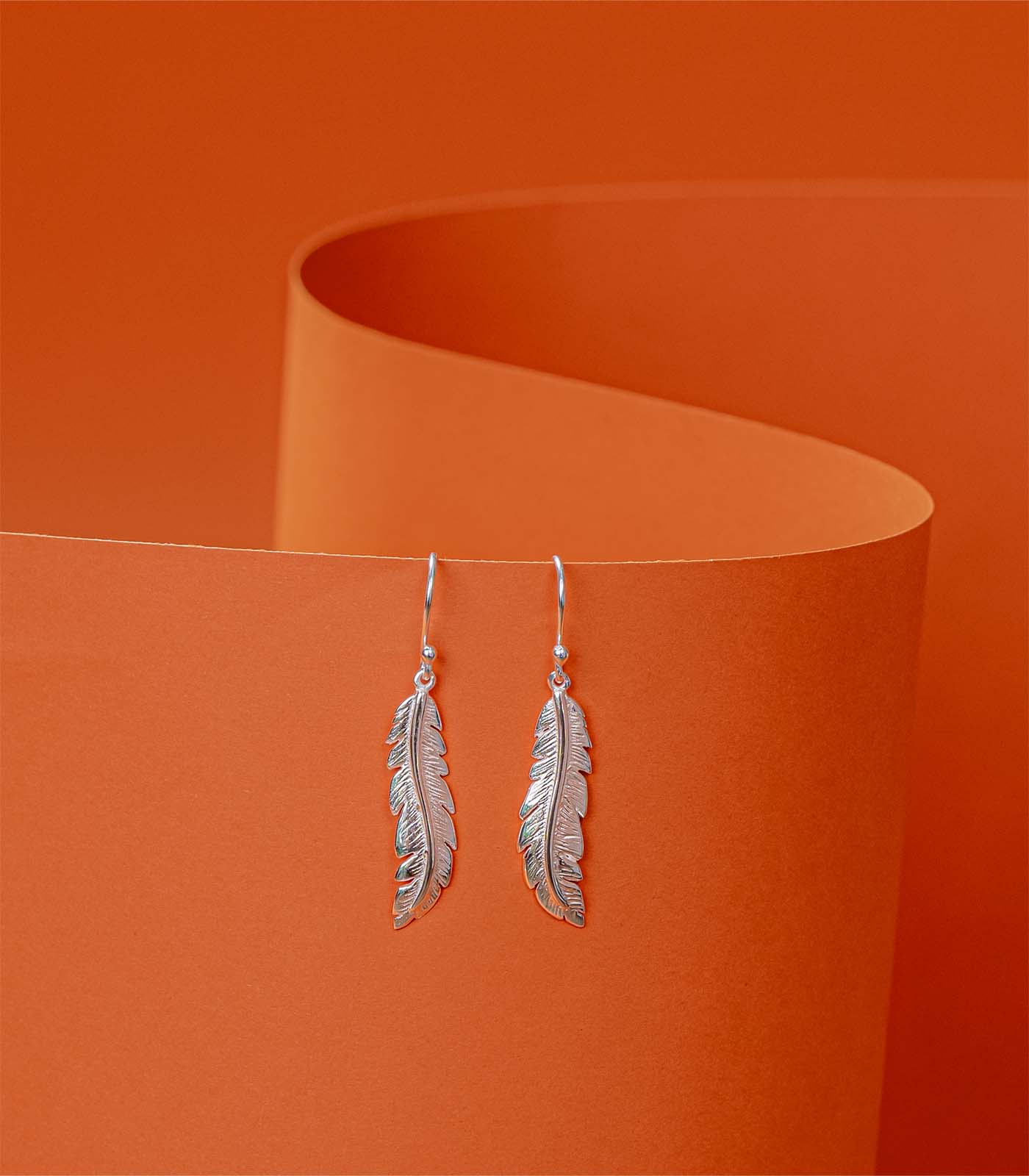 Fairy Feather Silver Earrings