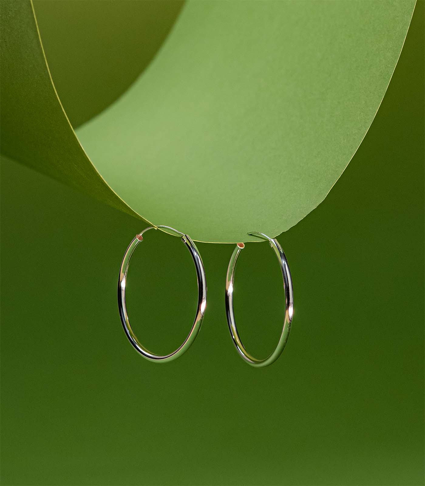 Big Size Classic Hoops Earrings (Silver)