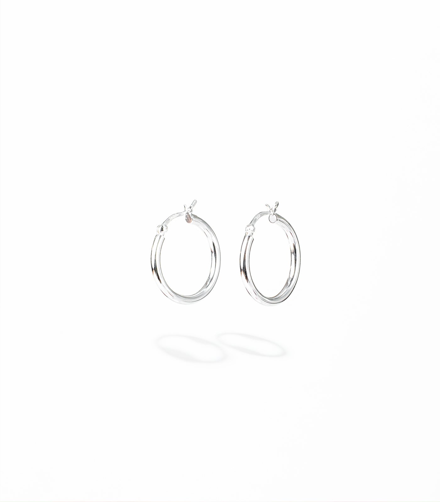 Classic Solid Hoops Earrings (Silver)