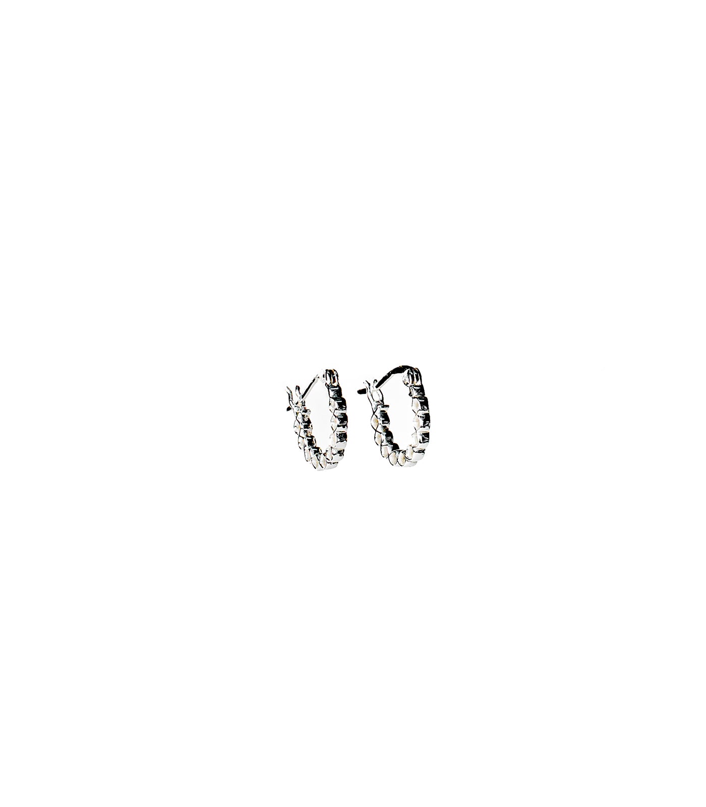 Twisted Hoops Earrings (Silver)